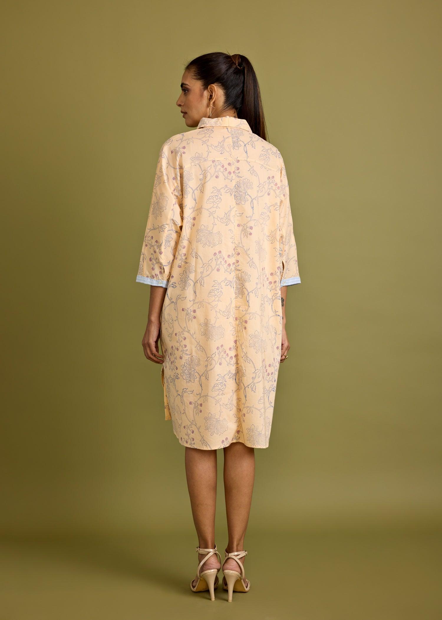 Tender Peach Cotton Dolman Sleeve Dress Ratan Texprocess Pvt. Ltd