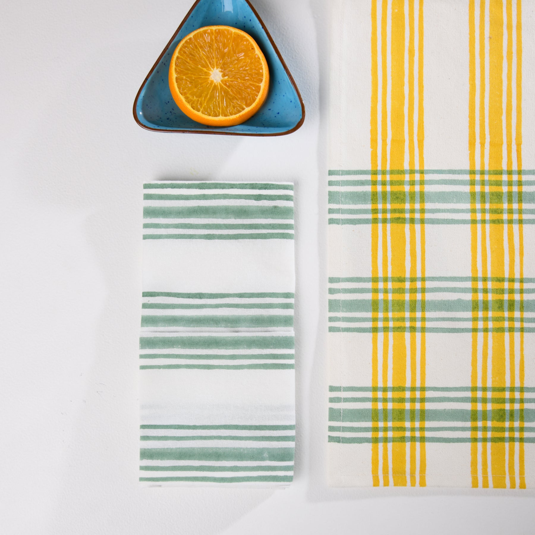 Yellow-Green Table Mat Set of 6 Ratan Texprocess Pvt. Ltd