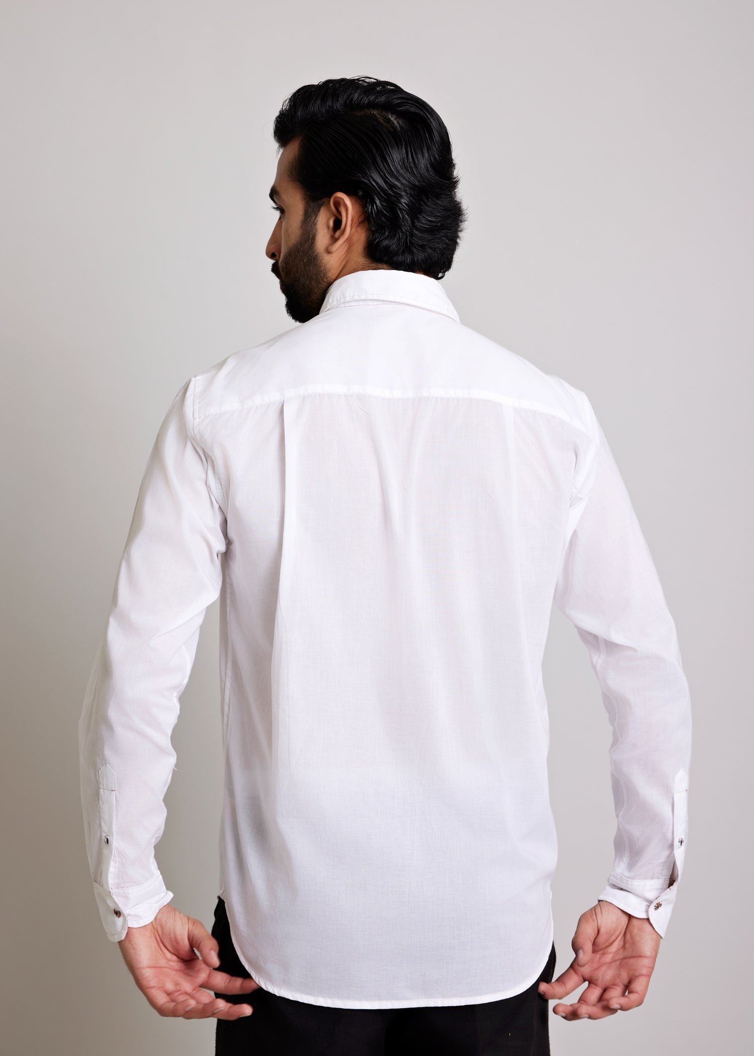 White Regular Cotton Miniature Ditsy Floral Full Sleeve Shirt Ratan Texprocess Pvt. Ltd