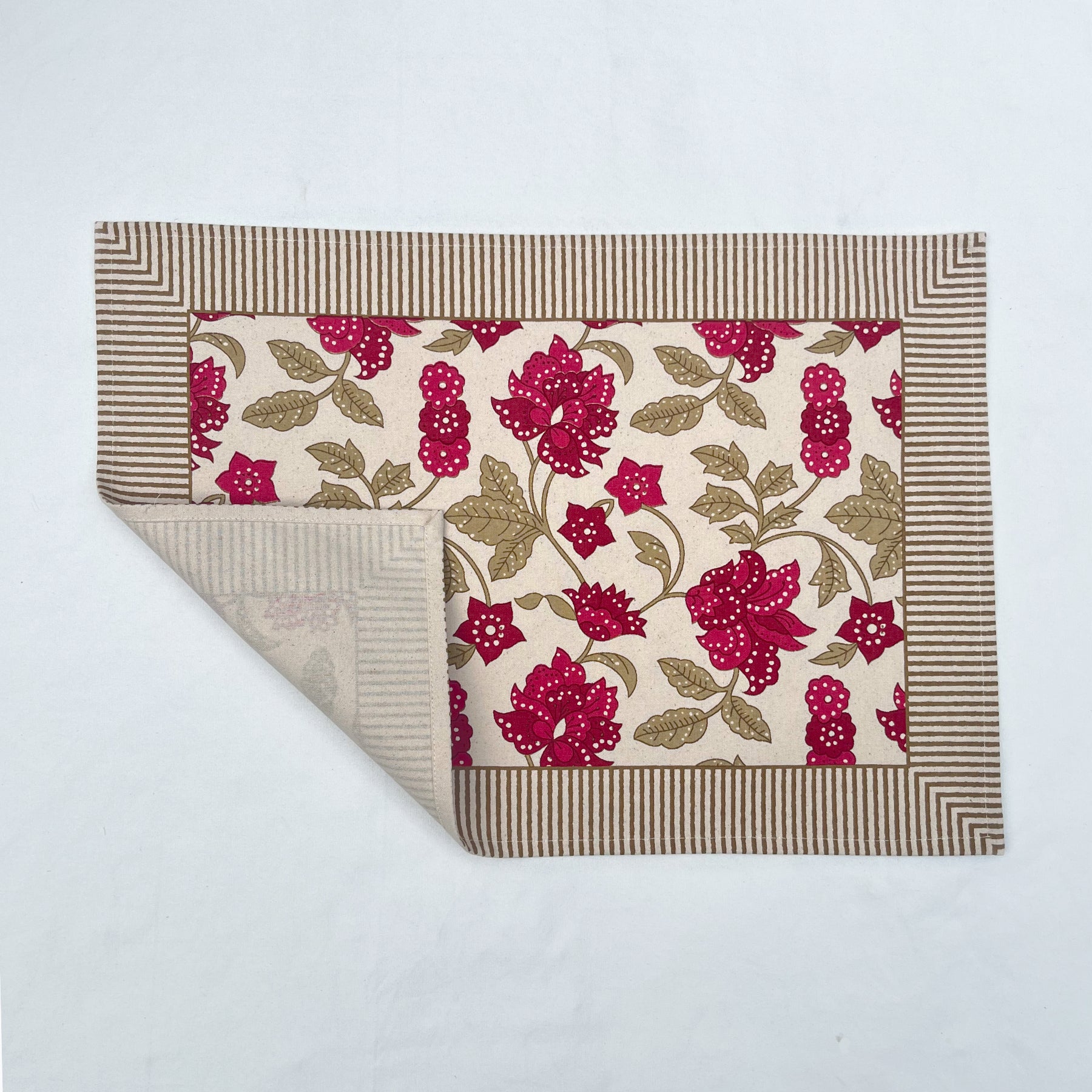 Red-Beige Table Mat Set of 6