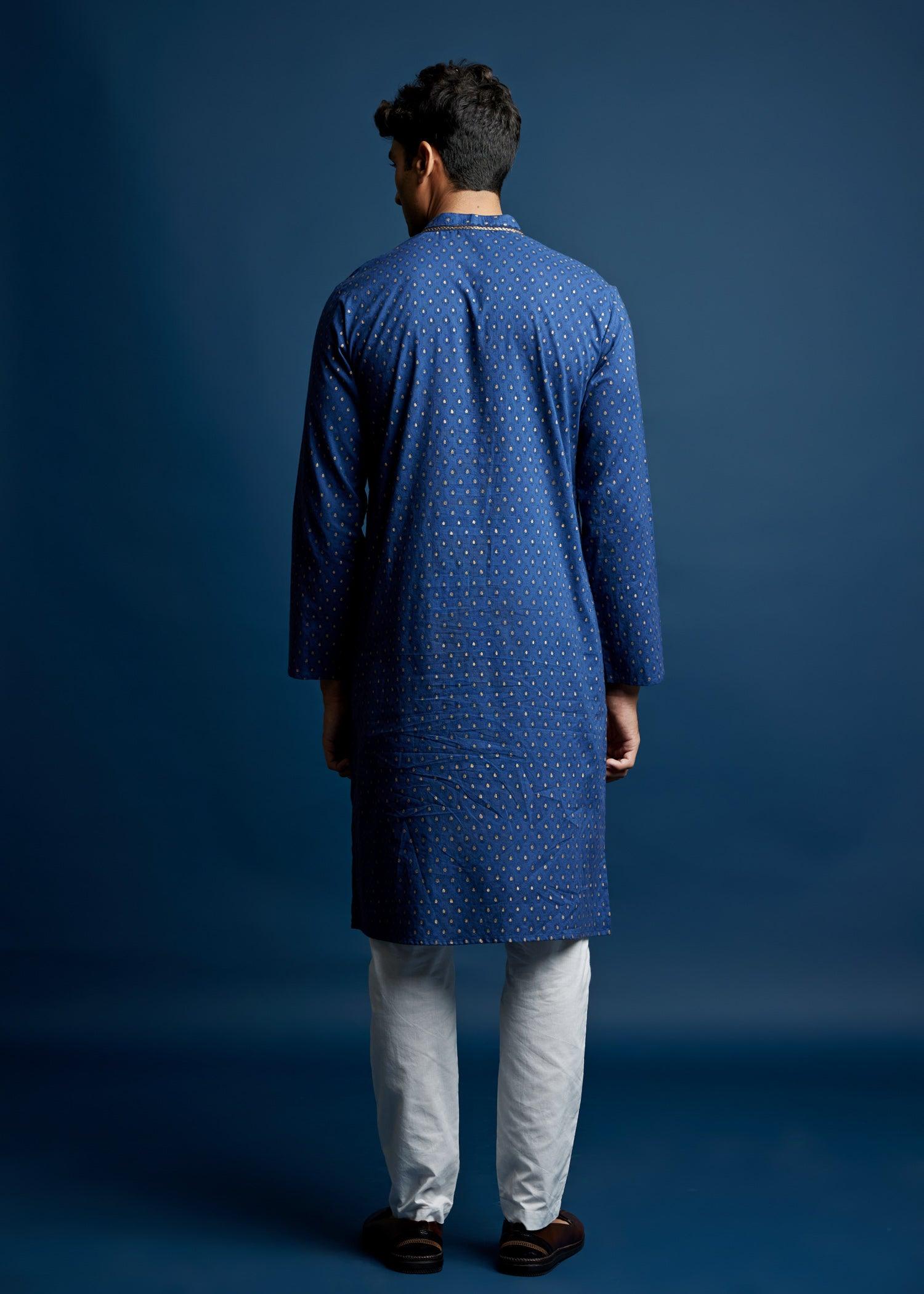 Men's Cotton Kurta Blue Ratan Texprocess Pvt. Ltd