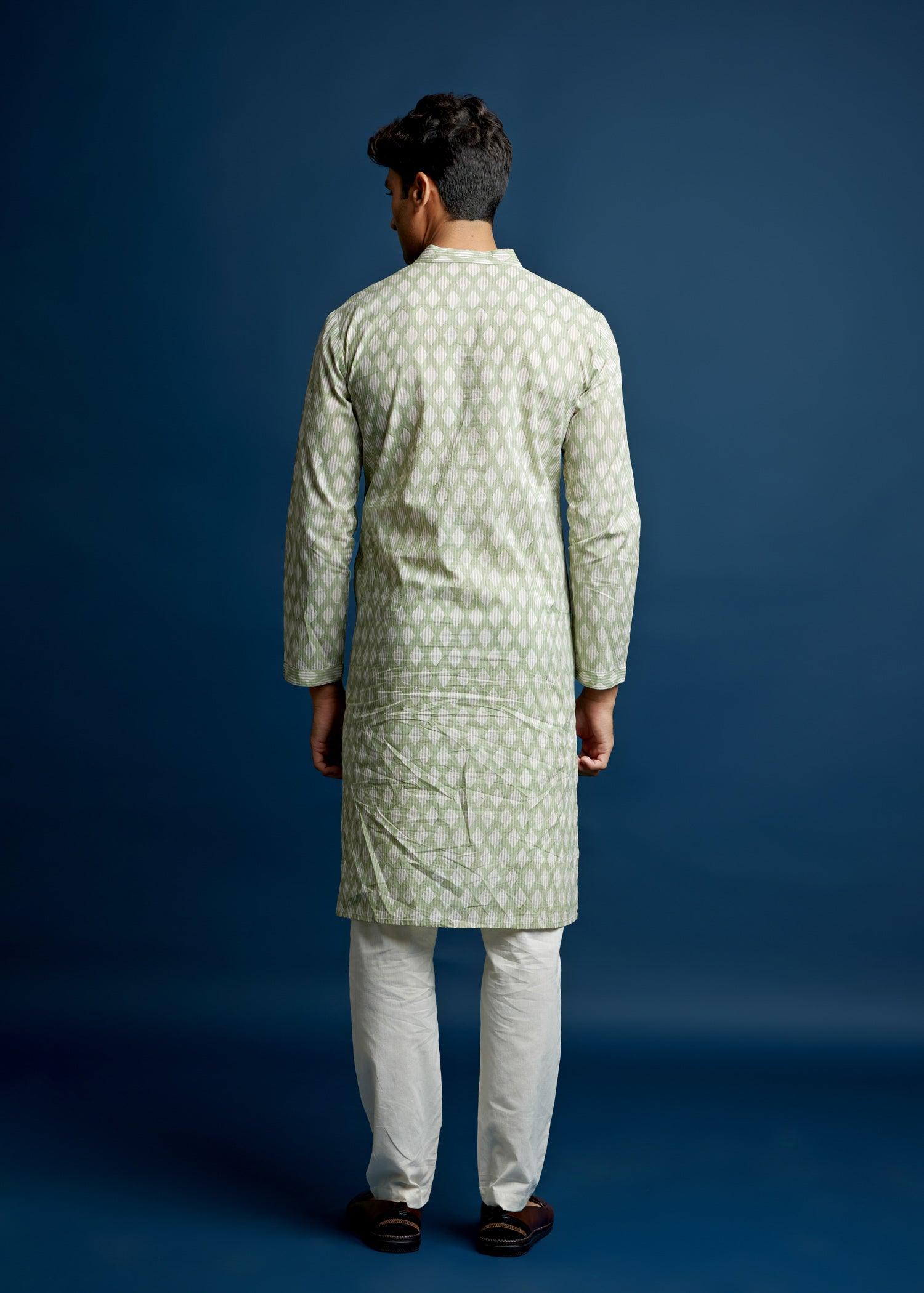 Men's Cotton Kurta Green