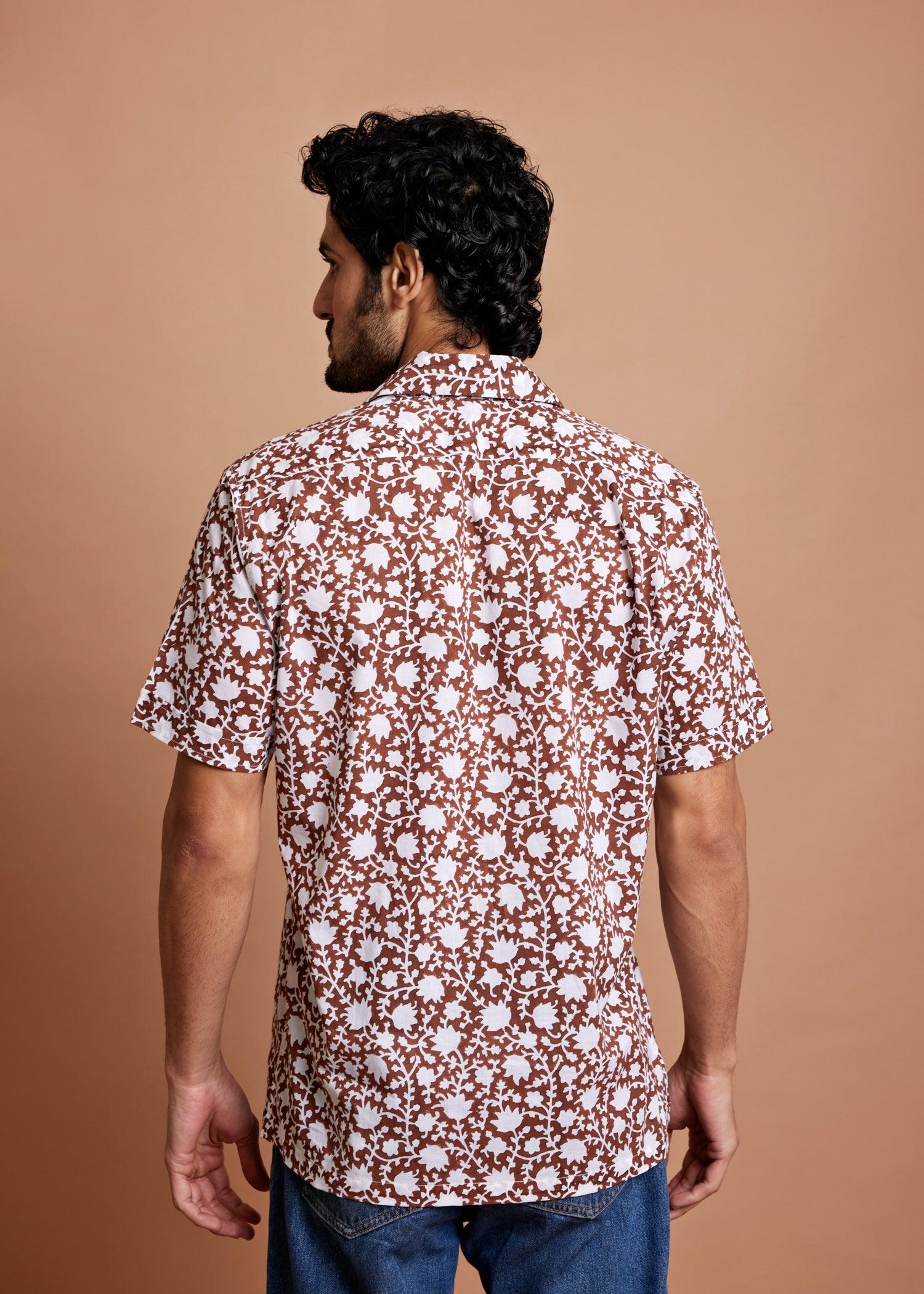 Brown Regular Cotton Half Sleeve Shirt Ratan Texprocess Pvt. Ltd