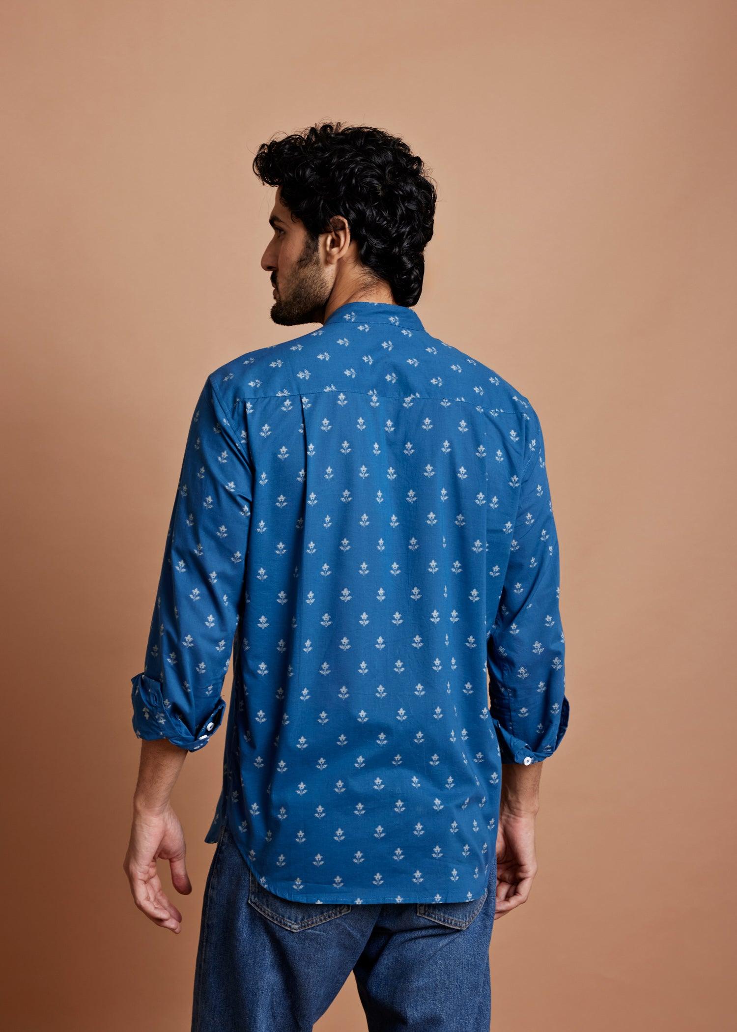 Legion Blue Regular Cotton Full Sleeve Shirt Ratan Texprocess Pvt. Ltd