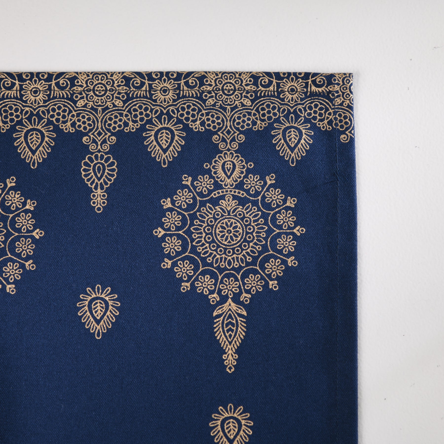 Mandala Navy-Blue/Gold Table Mat Set of 6 Ratan Texprocess Pvt. Ltd