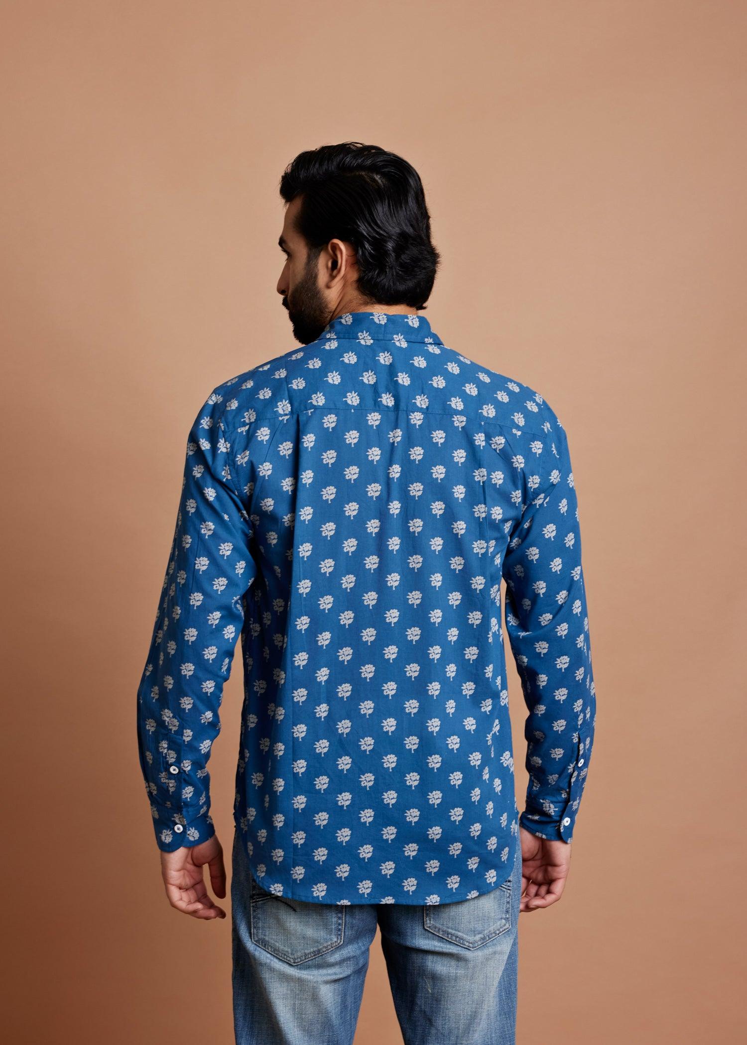 Legion Blue Regular Cotton Full Sleeve Shirt Ratan Texprocess Pvt. Ltd