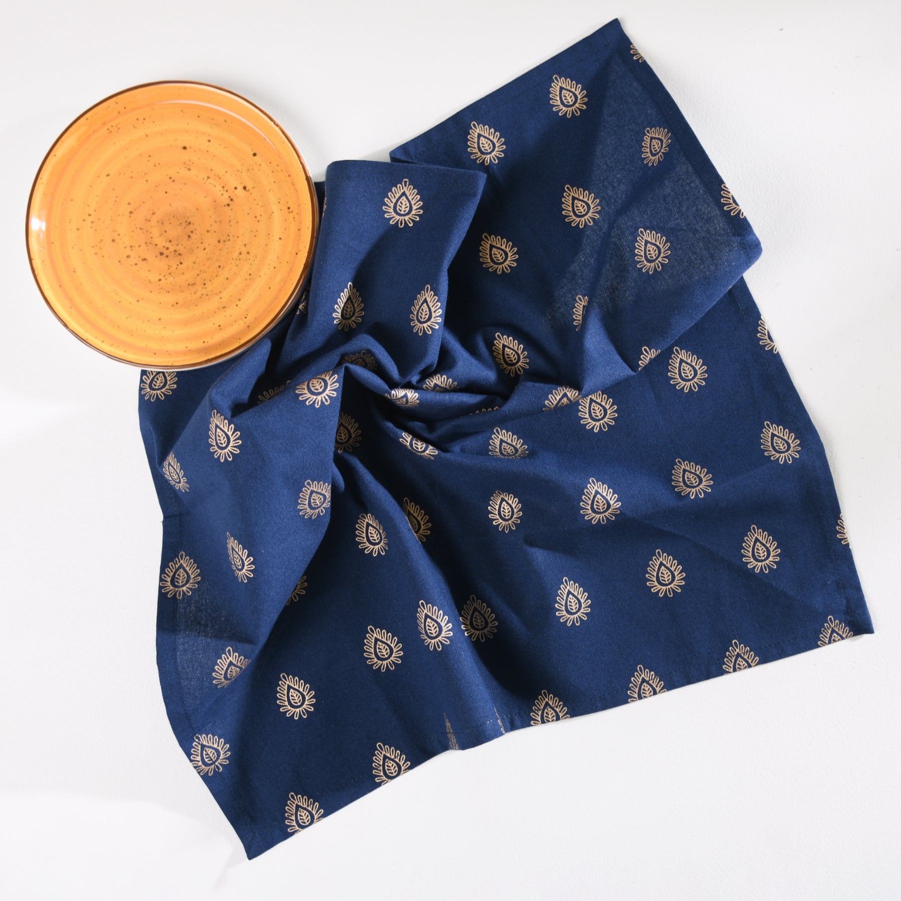 Mandala Navy-Blue/Gold Napkin Set - 6 pieces Ratan Texprocess Pvt. Ltd