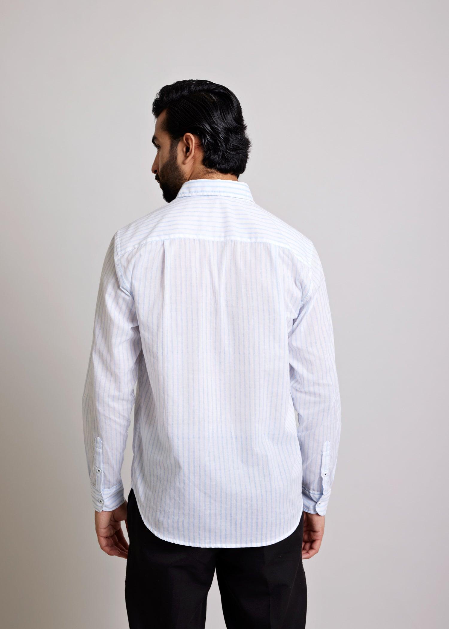 Sky Blue Regular Cotton Full Sleeve Shirt Ratan Texprocess Pvt. Ltd