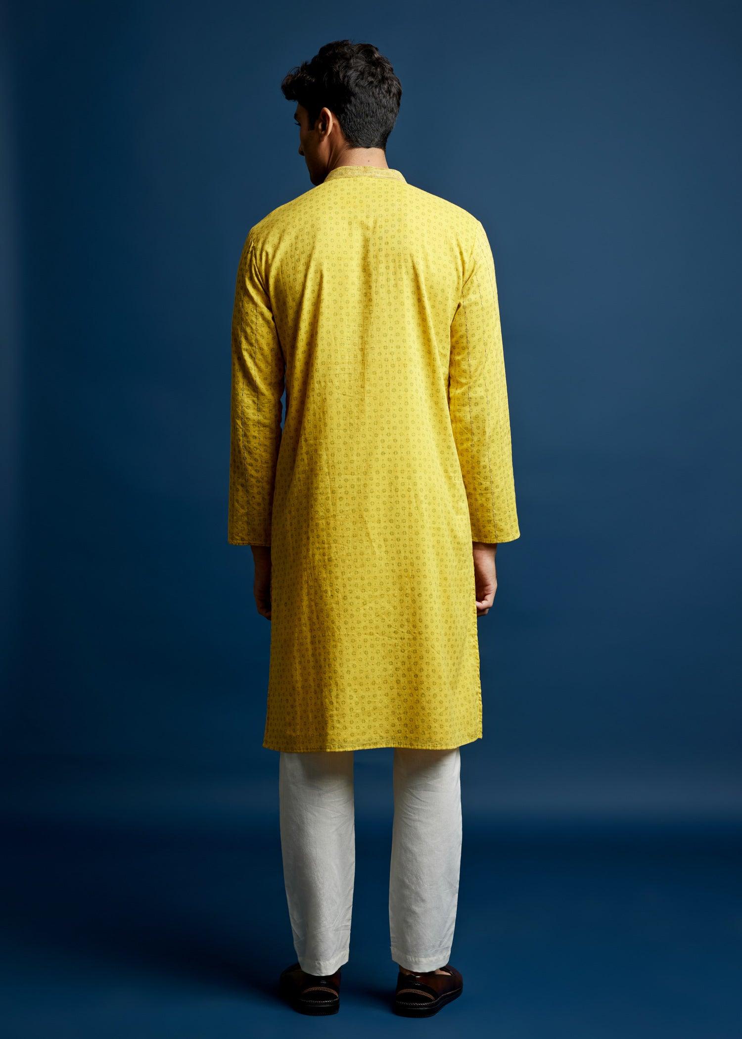 Men's Cotton Kurta Yellow Ratan Texprocess Pvt. Ltd