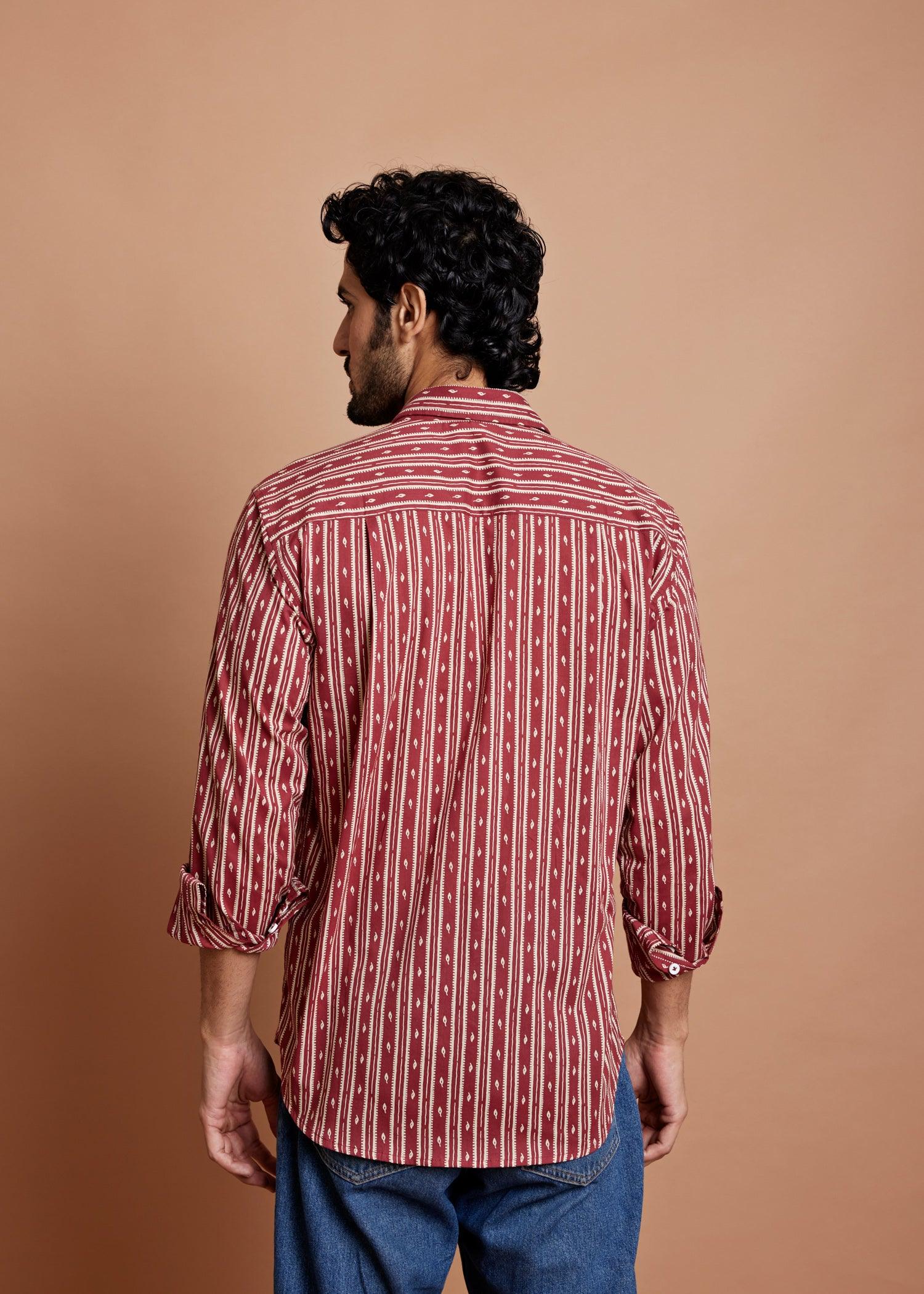 Maroon Regular Cotton Full Sleeve Shirt Ratan Texprocess Pvt. Ltd