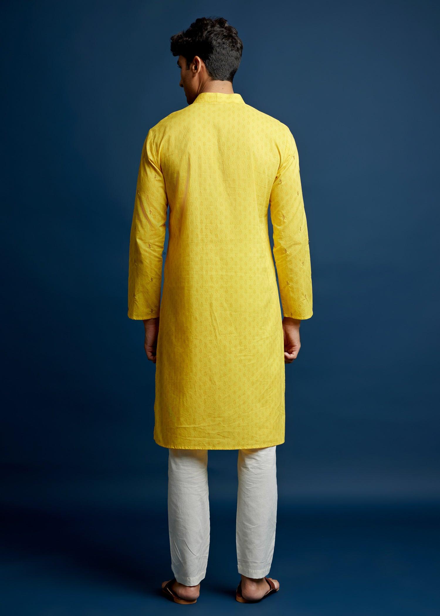 Men's Cotton Kurta Yellow Ratan Texprocess Pvt. Ltd