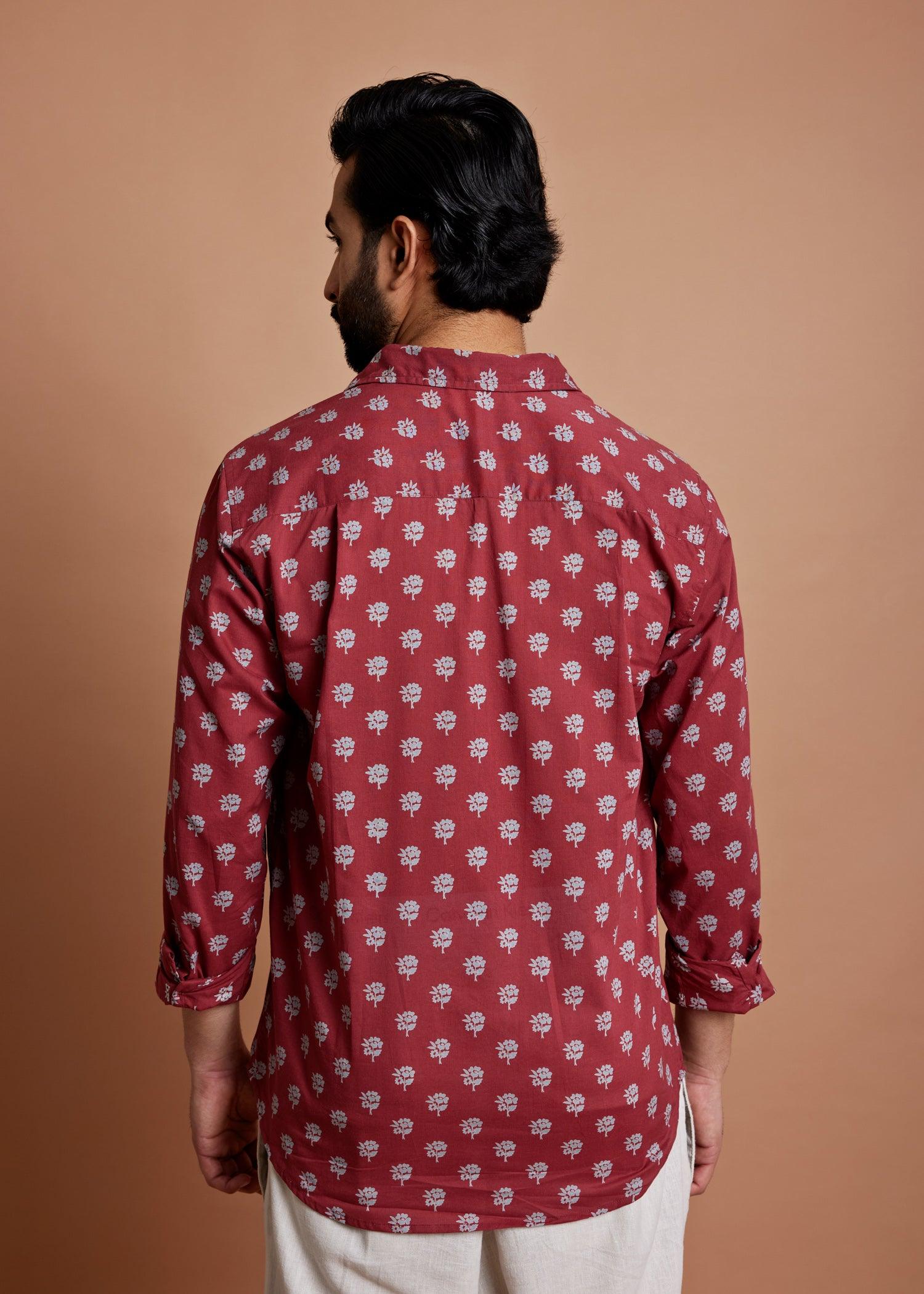 Maroon Regular Cotton Full Sleeve Shirt Ratan Texprocess Pvt. Ltd