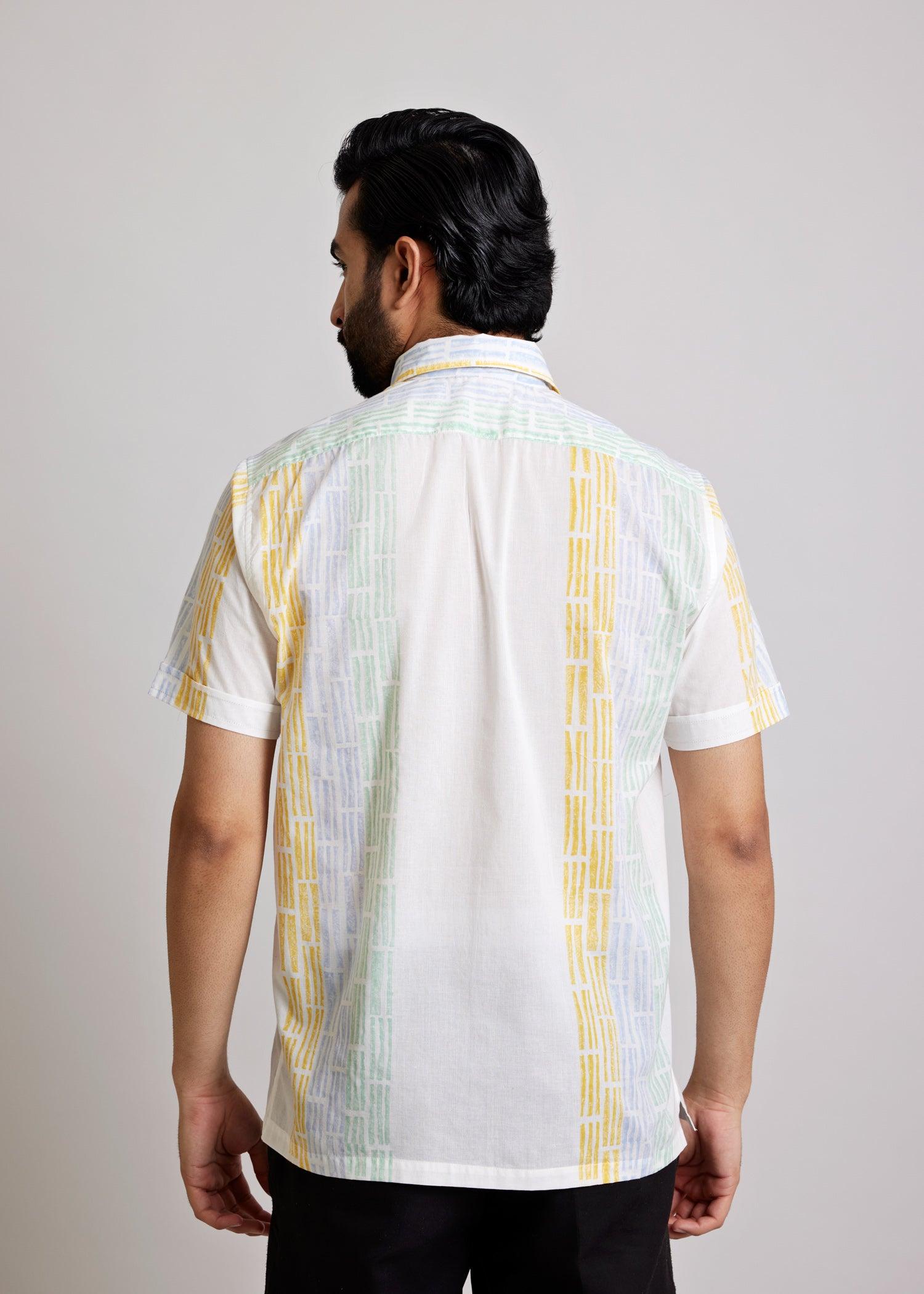 Multi & White Regular Cotton Half Sleeve Shirt Ratan Texprocess Pvt. Ltd