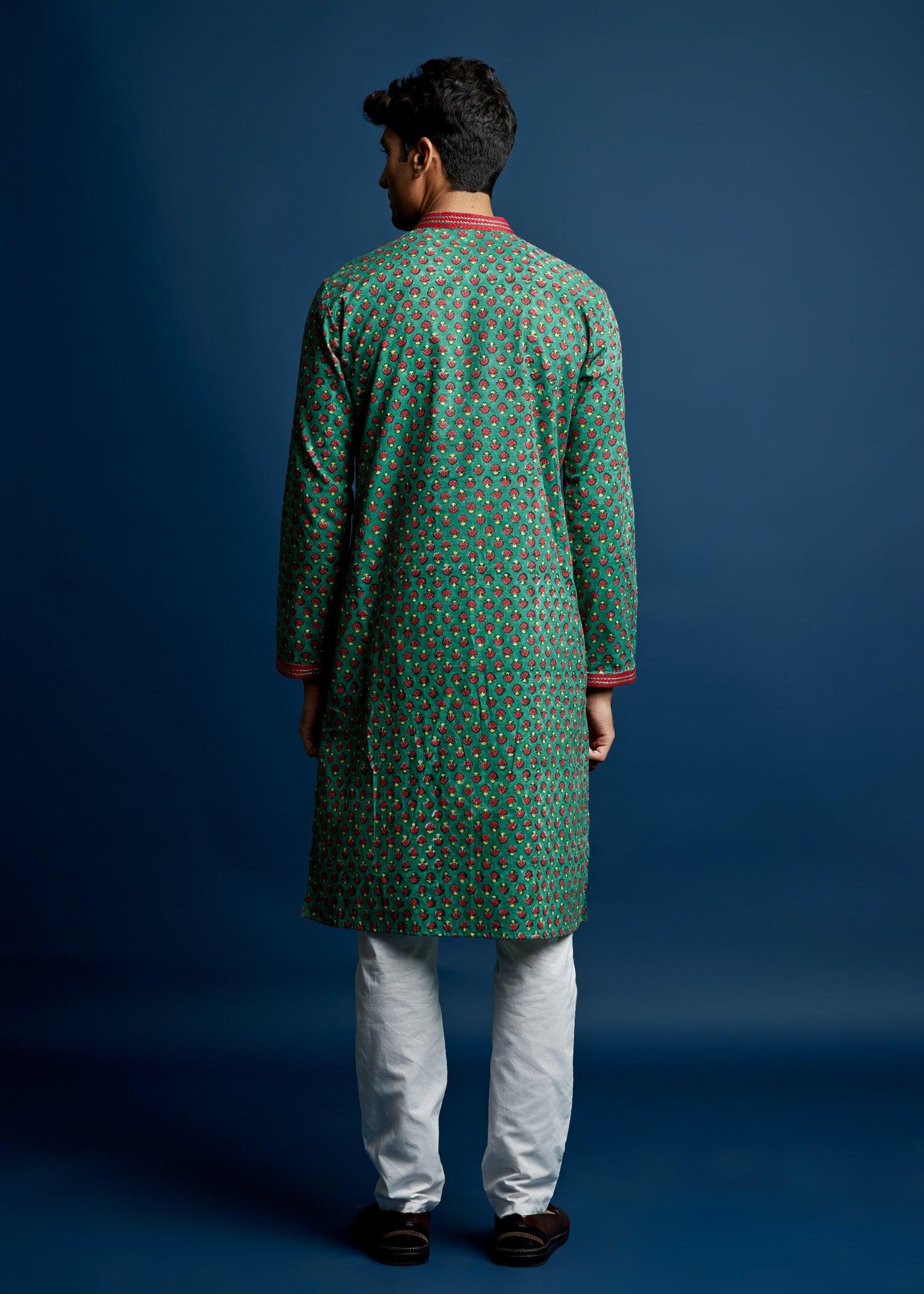 Men's green kurta