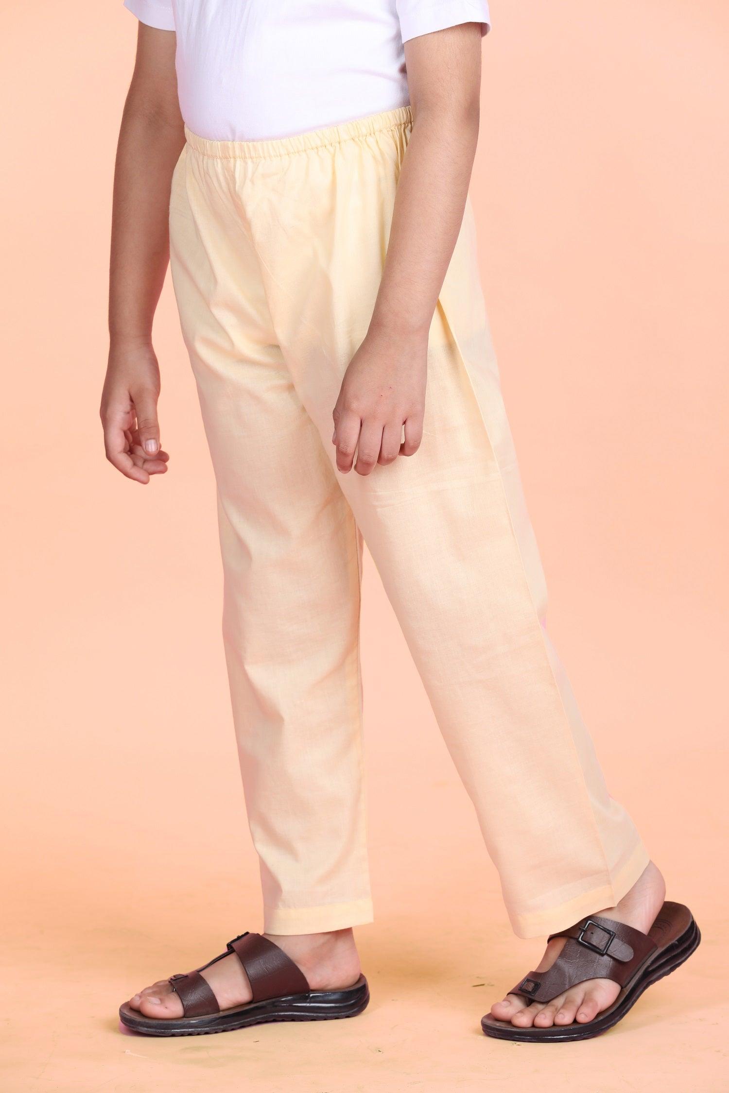 Creme Pyjama Pants Boys (6 Months-14 Years) Ratan Jaipur