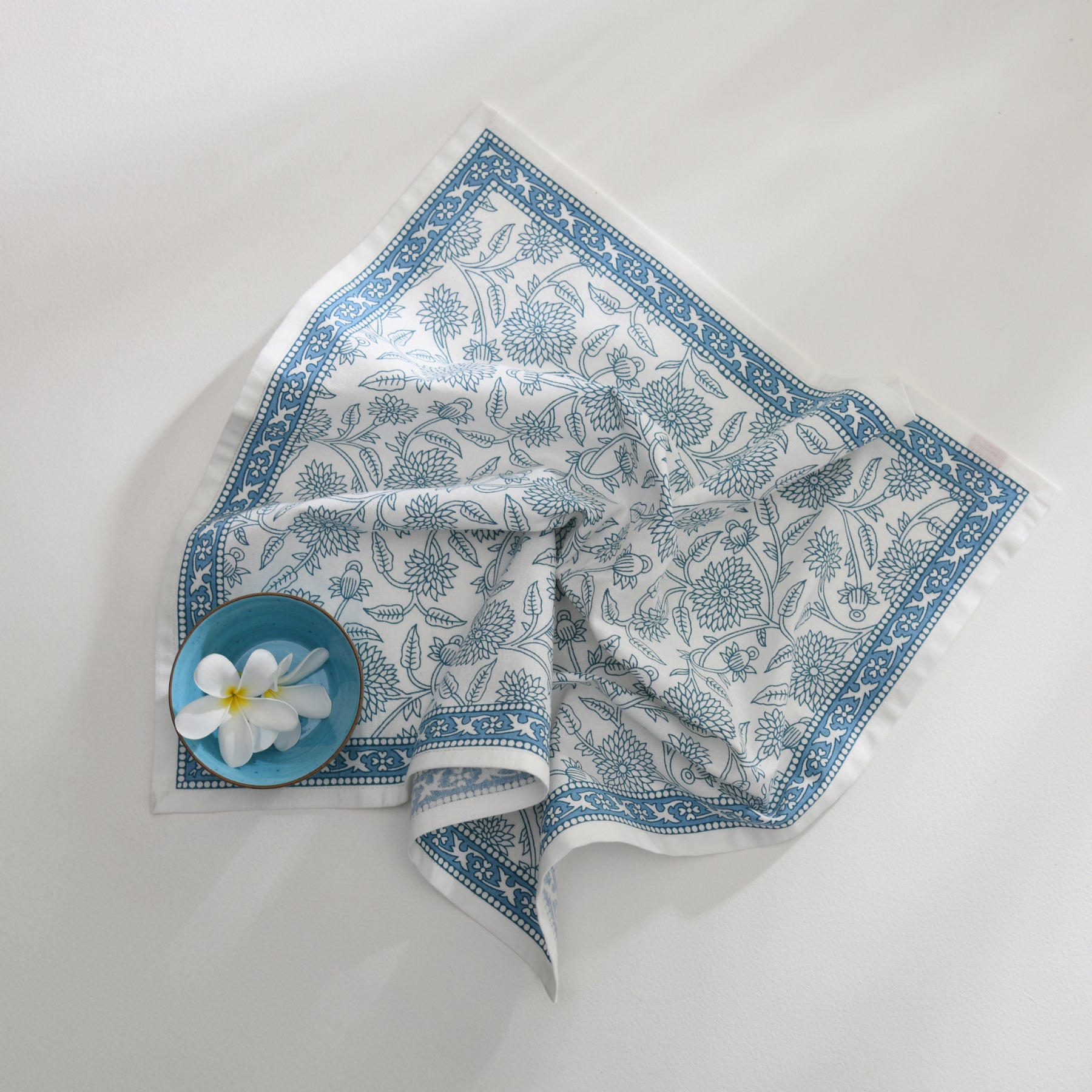 Flower Blue Napkin Set - 6 pieces Ratan Texprocess Pvt. Ltd