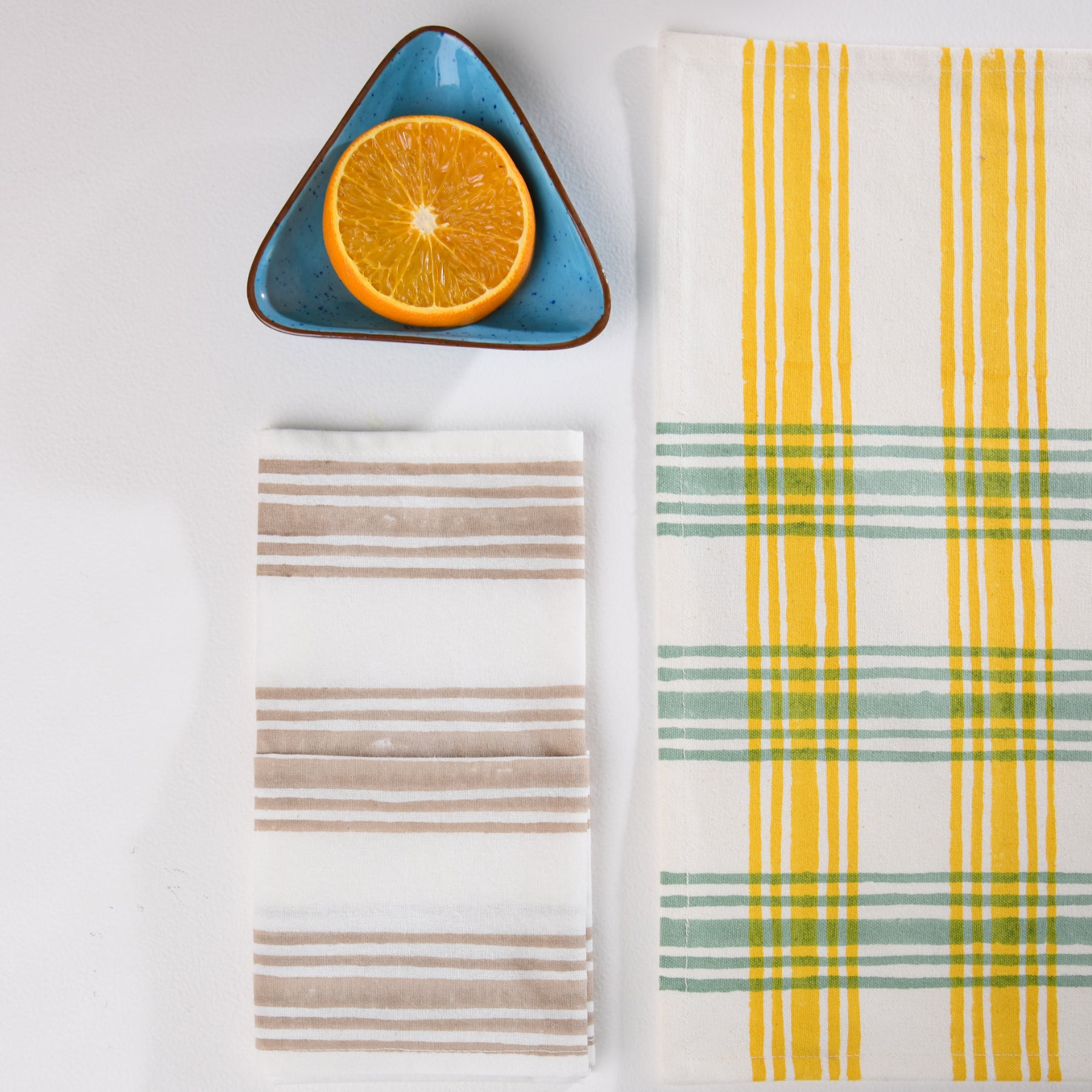 Yellow-Green Table Mat Set of 6 Ratan Texprocess Pvt. Ltd