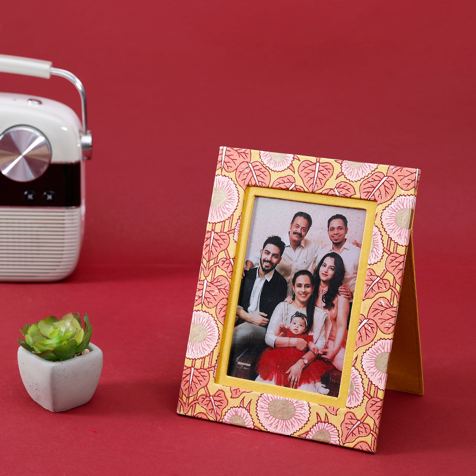 Block Story Flower Brown Photo Frame