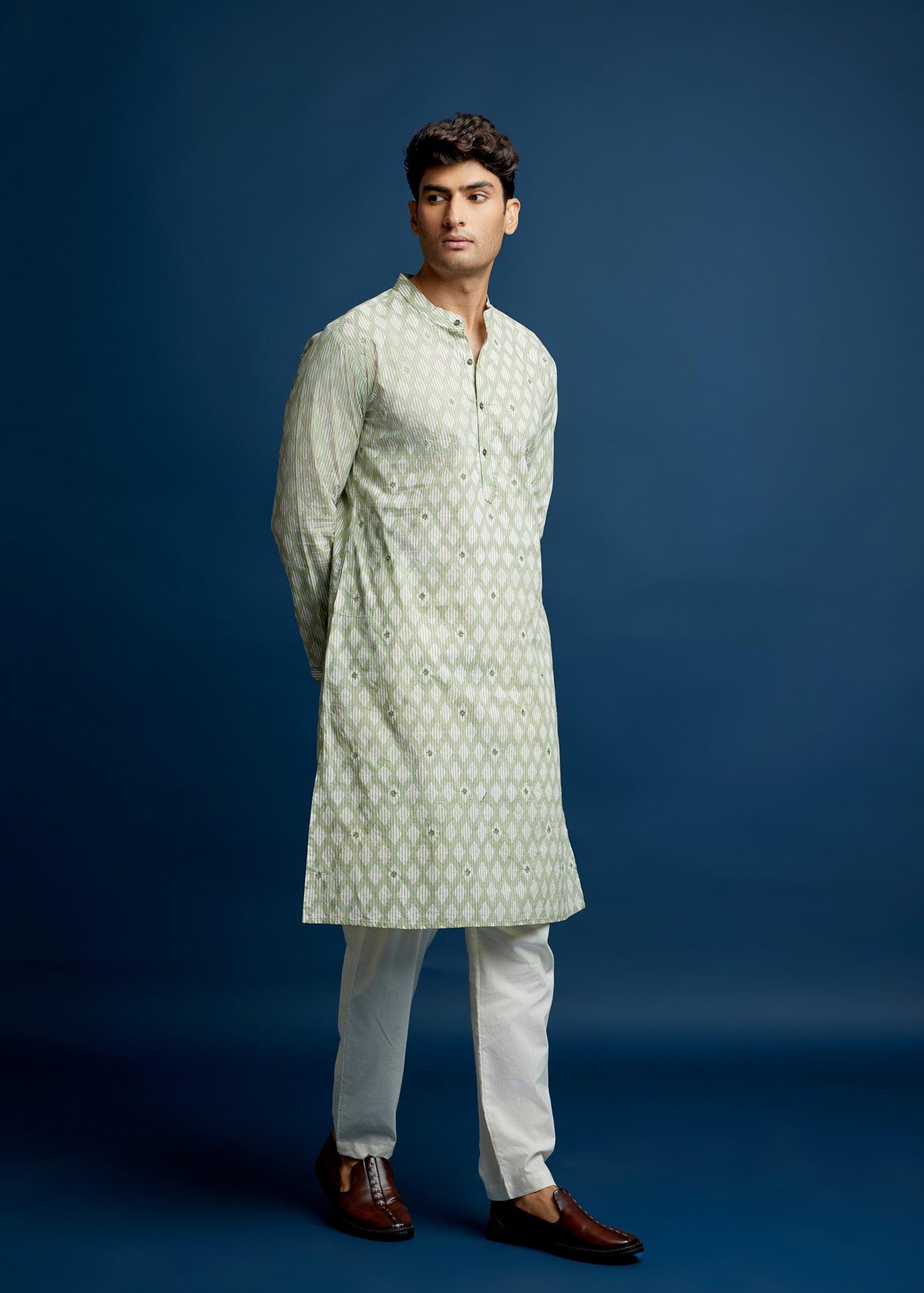 Men's Cotton Kurta Green Ratan Texprocess Pvt. Ltd