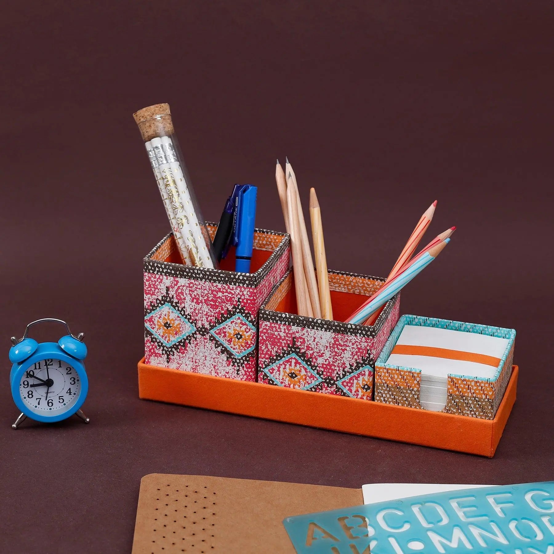 Kaleen Multicolor Small Desk Organiser