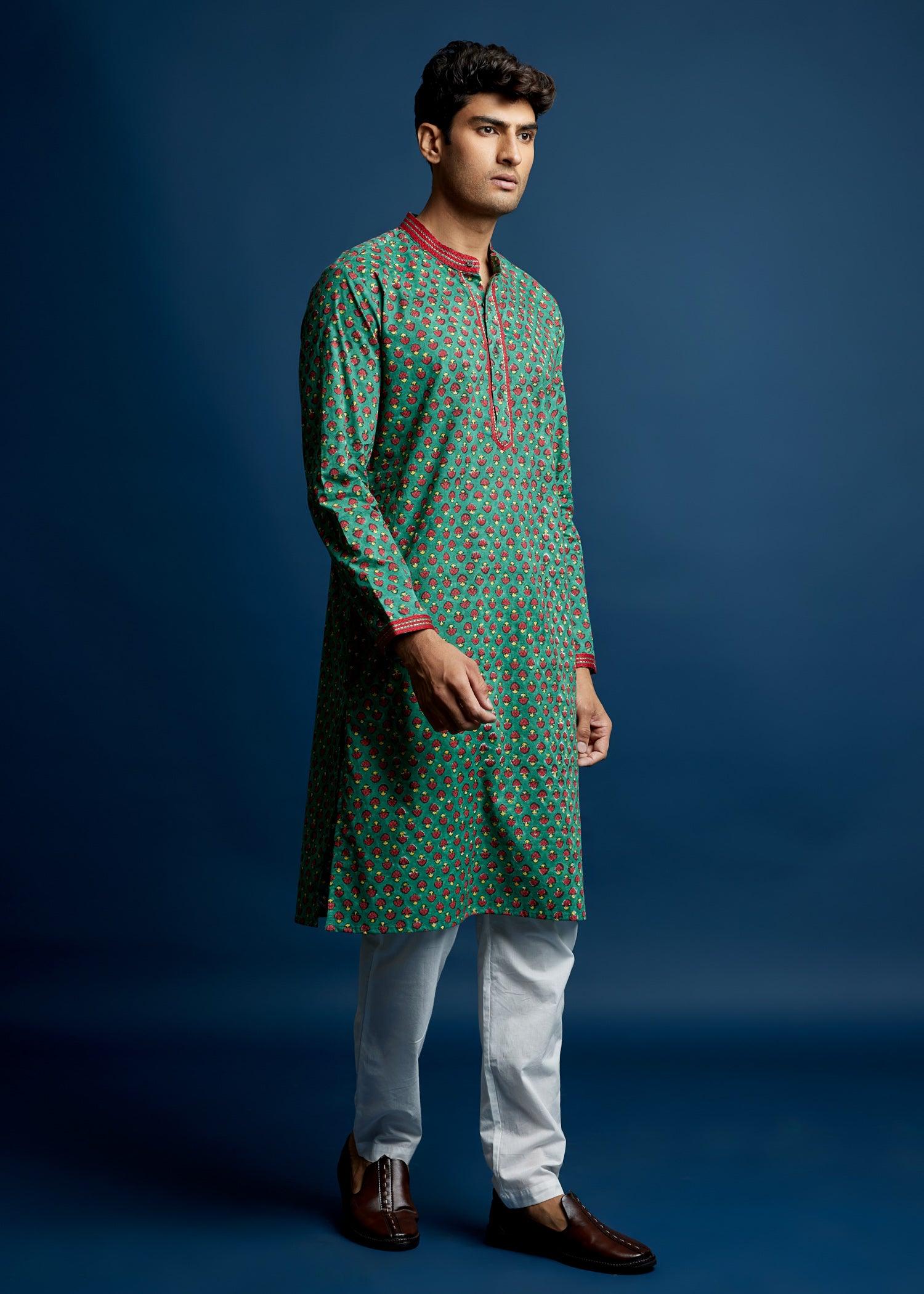 Men's green kurta