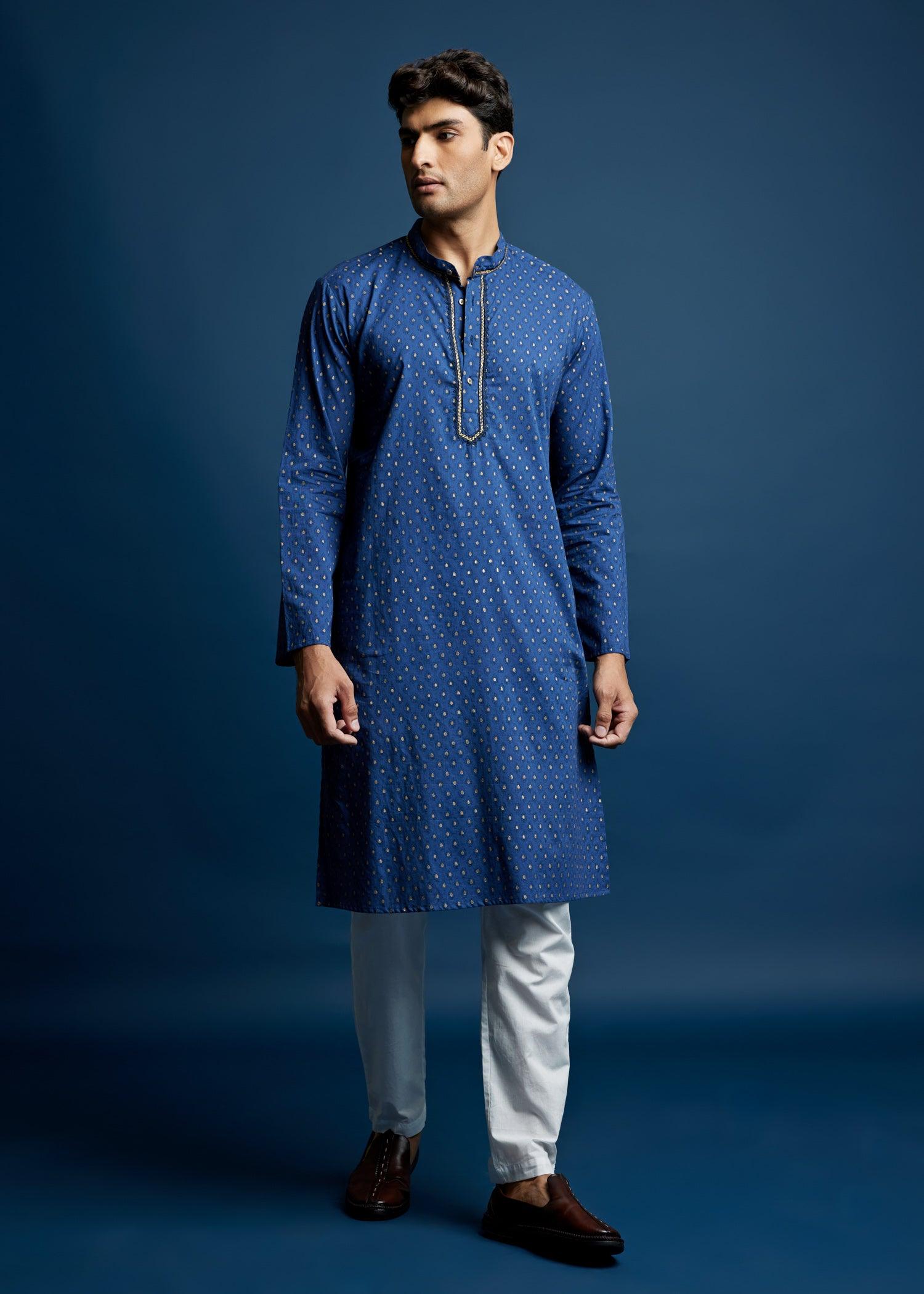 Men's Cotton Kurta Blue