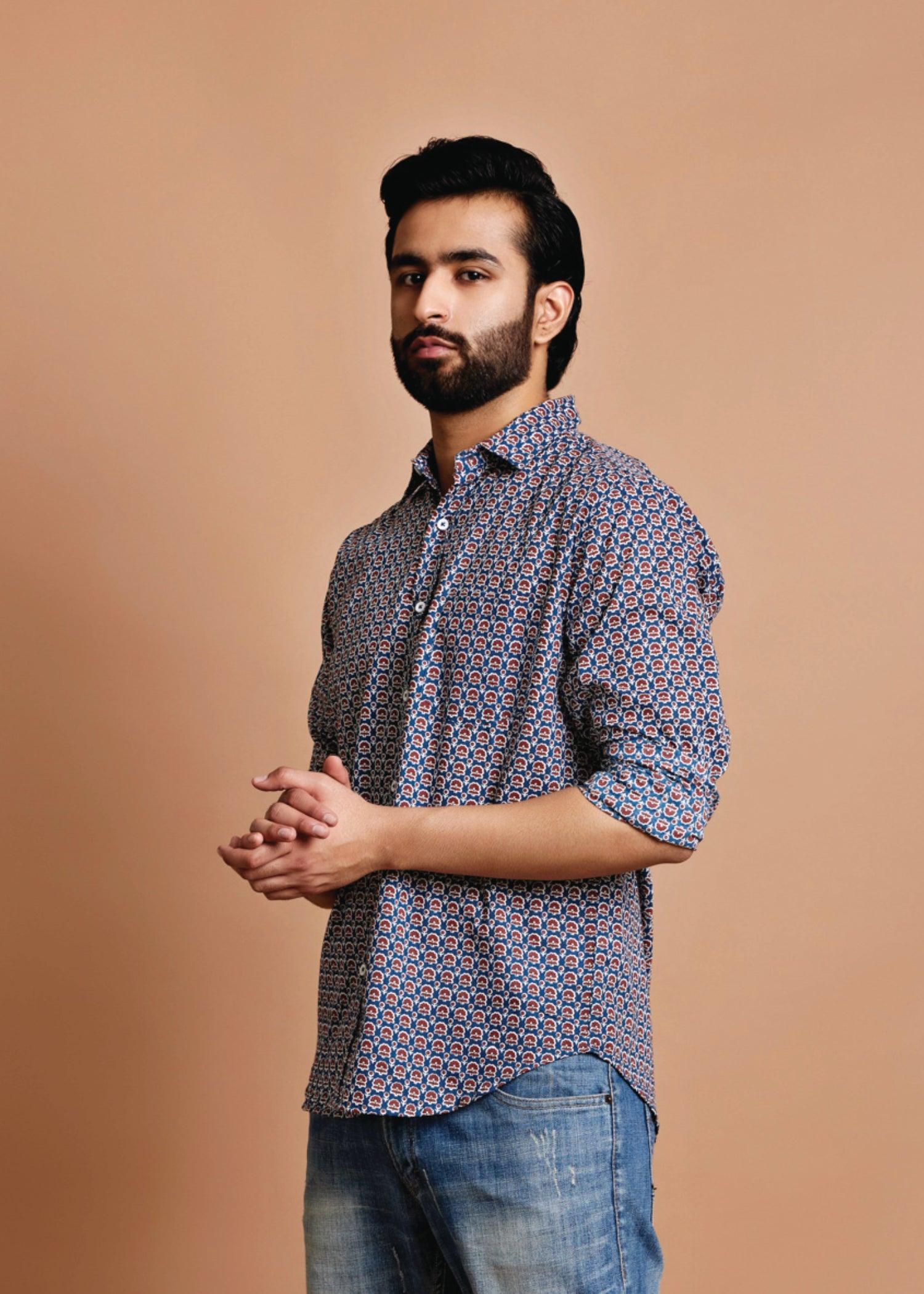 Legion Blue Regular Cotton Full Sleeve Shirt Ratan Texprocess Pvt. Ltd