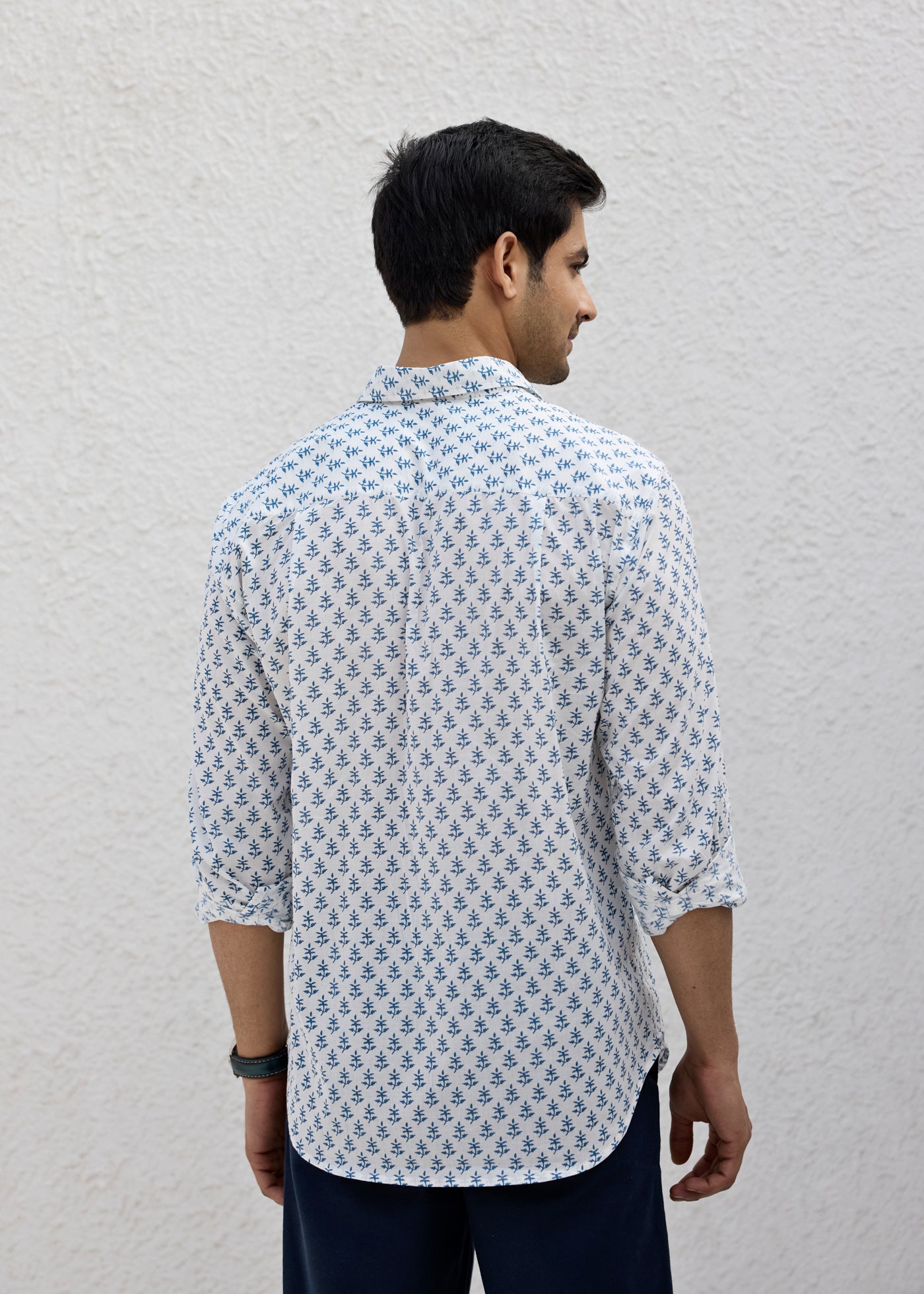 Full Sleeves Collar Shirt-Blue