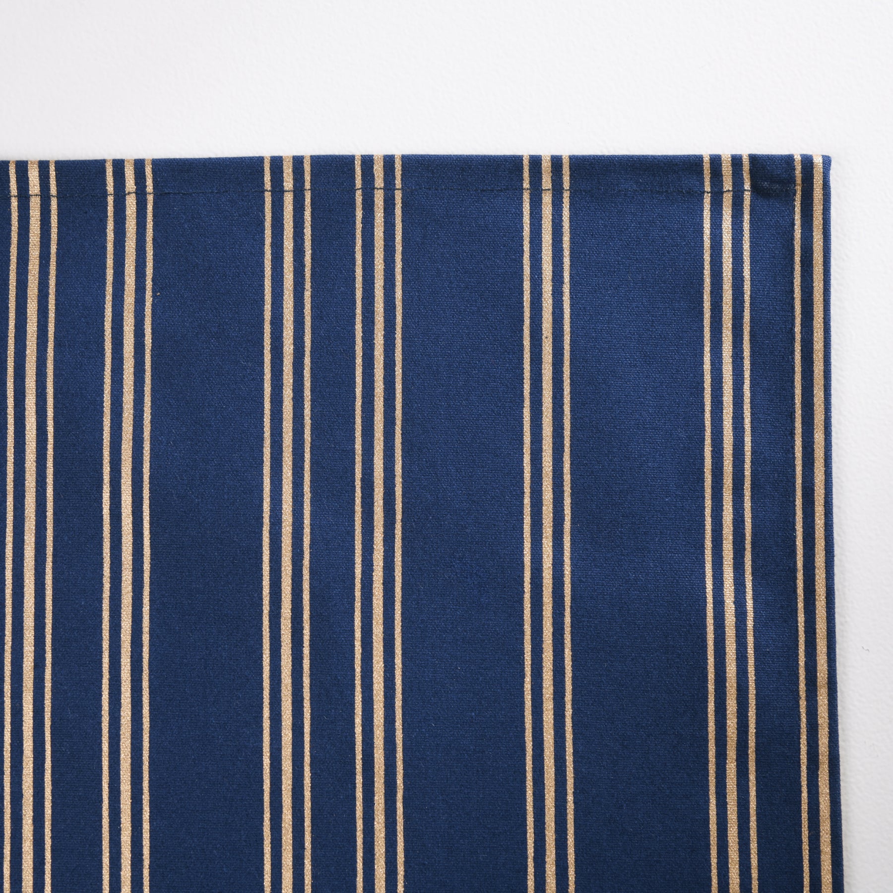 Linear Stripe Blue-Gold Table Mat Set of 6 Ratan Texprocess Pvt. Ltd