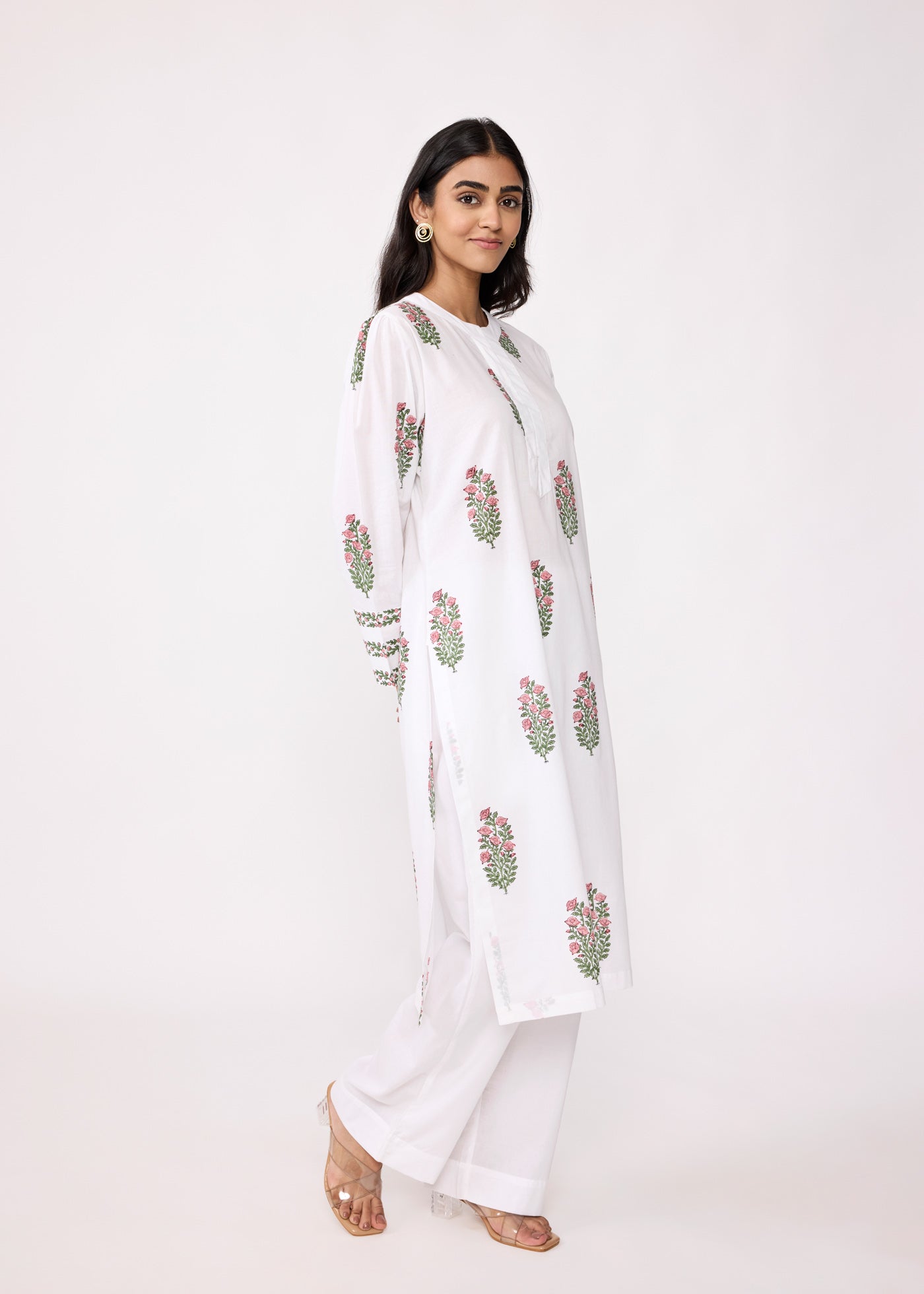 Noor Kurta - White/Pink