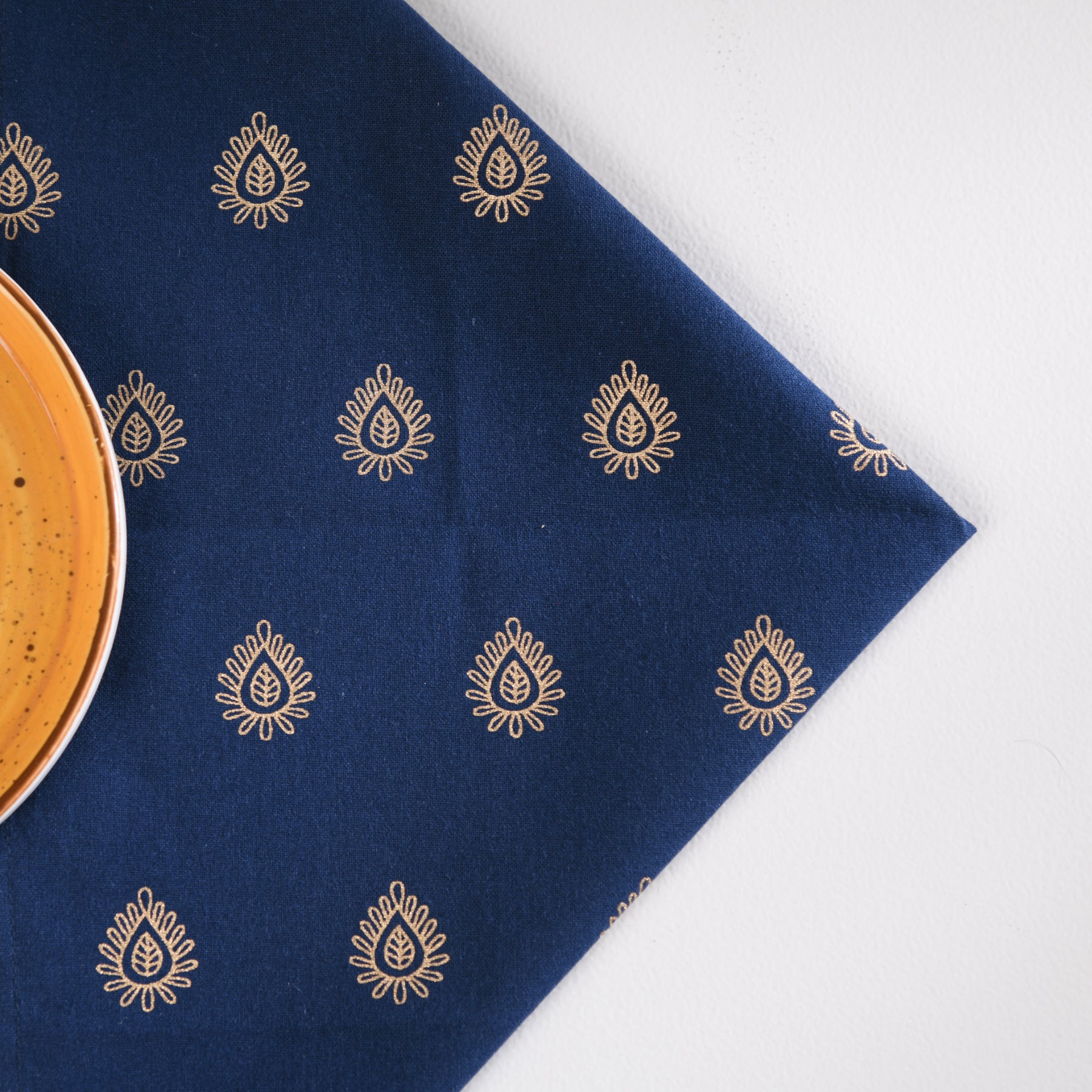 Mandala Navy-Blue/Gold Napkin Set - 6 pieces Ratan Texprocess Pvt. Ltd