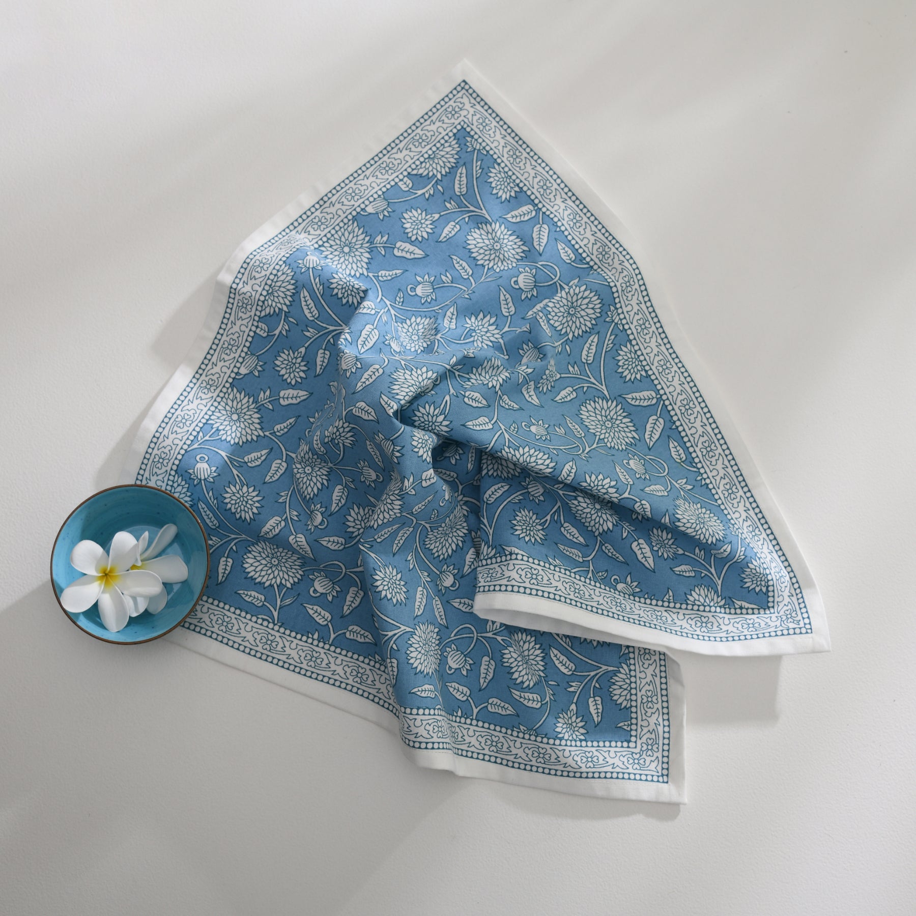 Flower Jaal Blue Napkin Set - 6 pieces Ratan Texprocess Pvt. Ltd