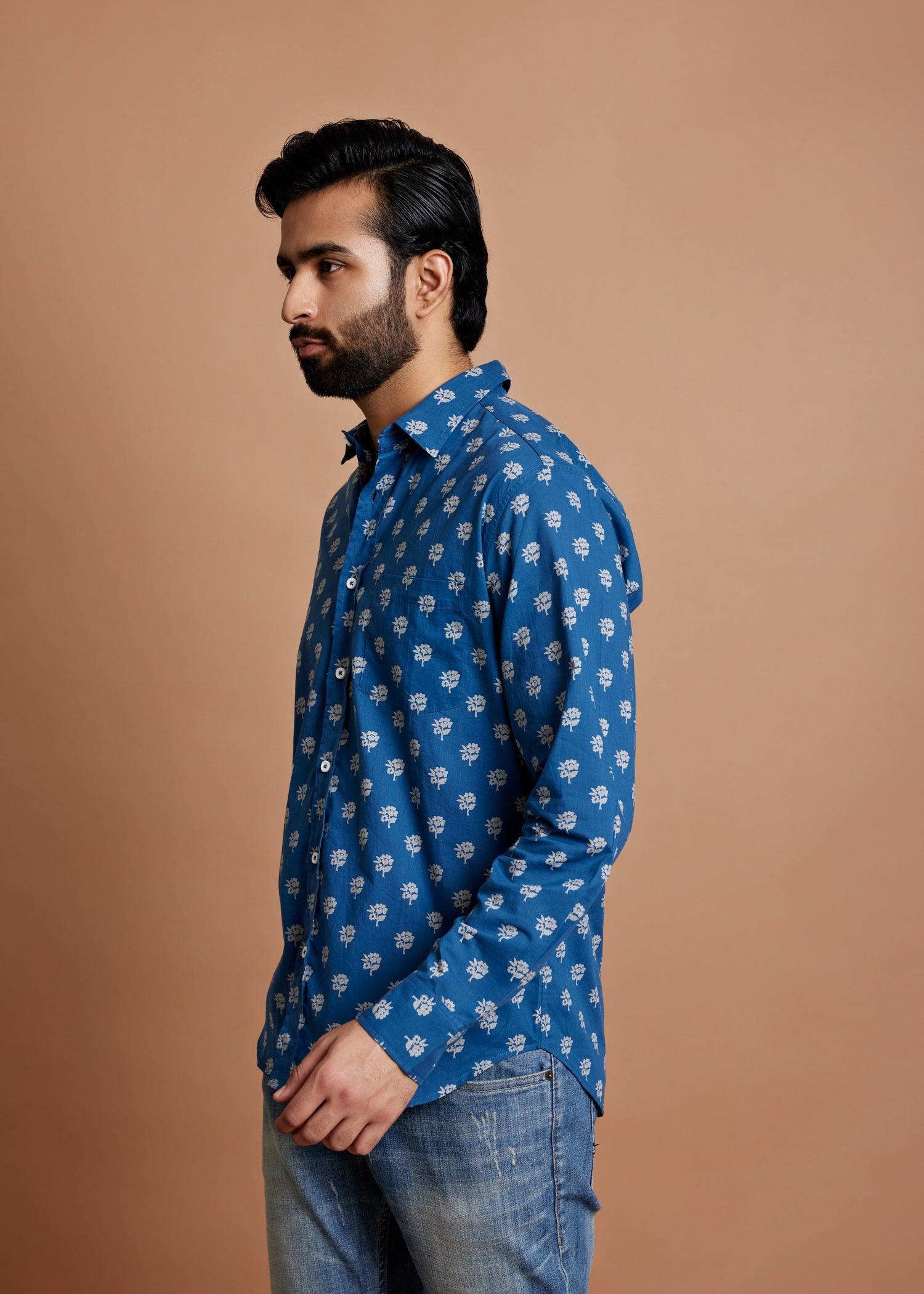 Legion Blue Regular Cotton Full Sleeve Shirt Ratan Texprocess Pvt. Ltd