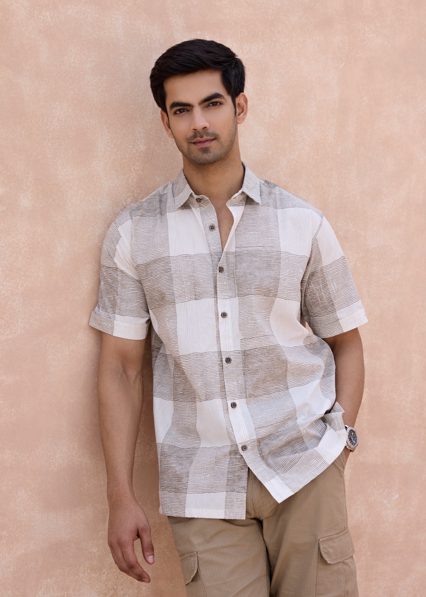 Half Sleeves Shirt -Beige