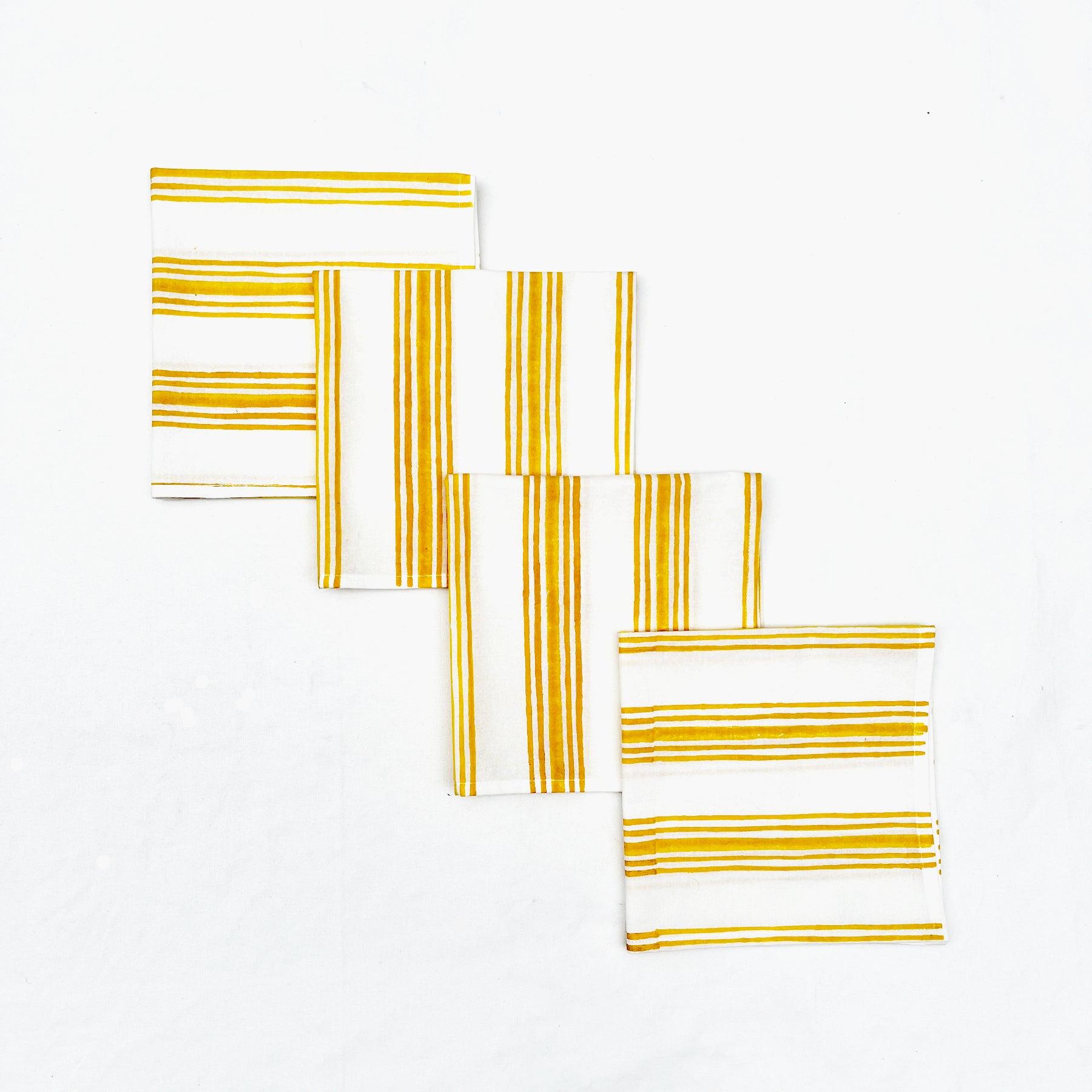 Yellow Stripe Napkin- Set of 6