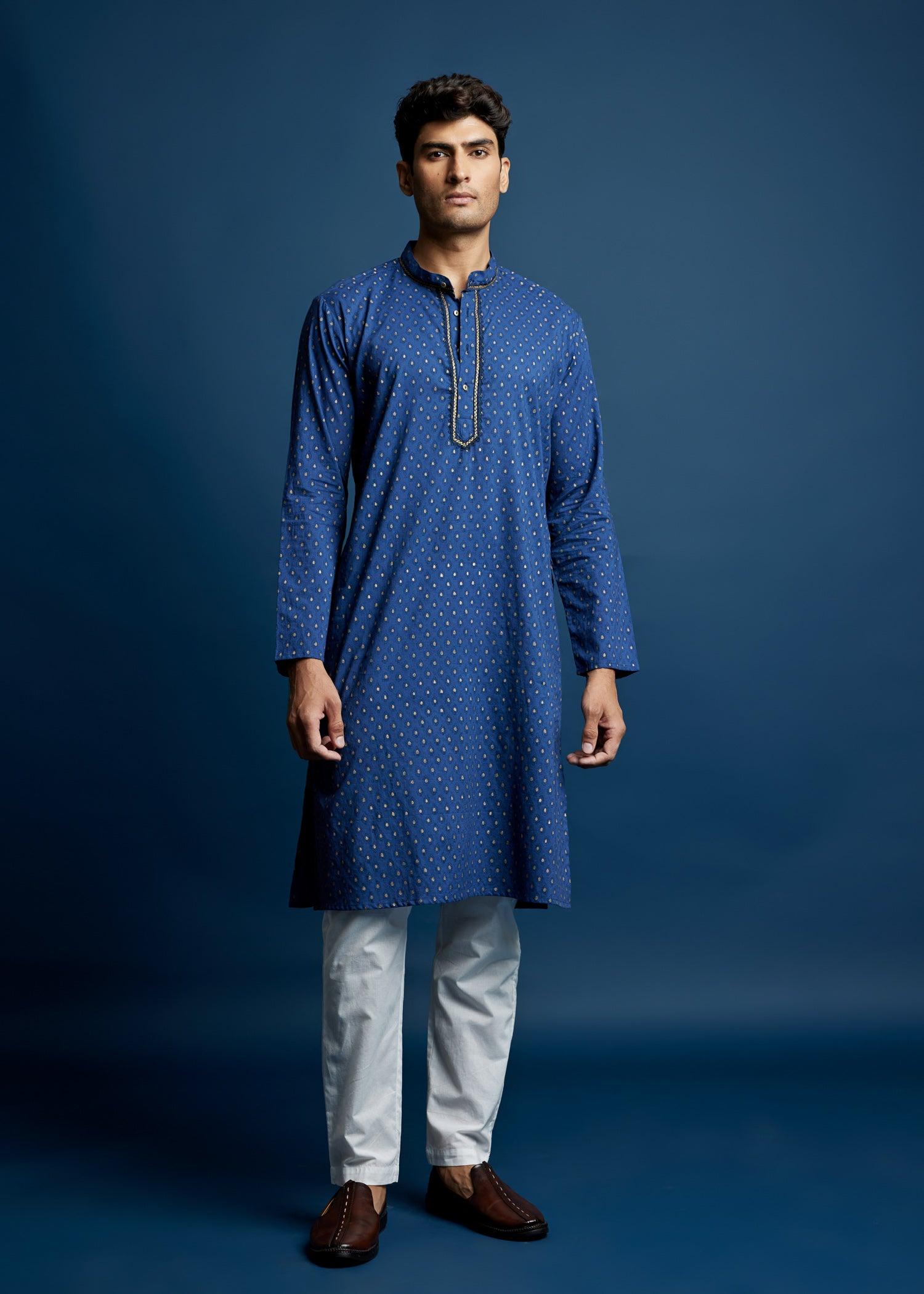 Men's Cotton Kurta Blue