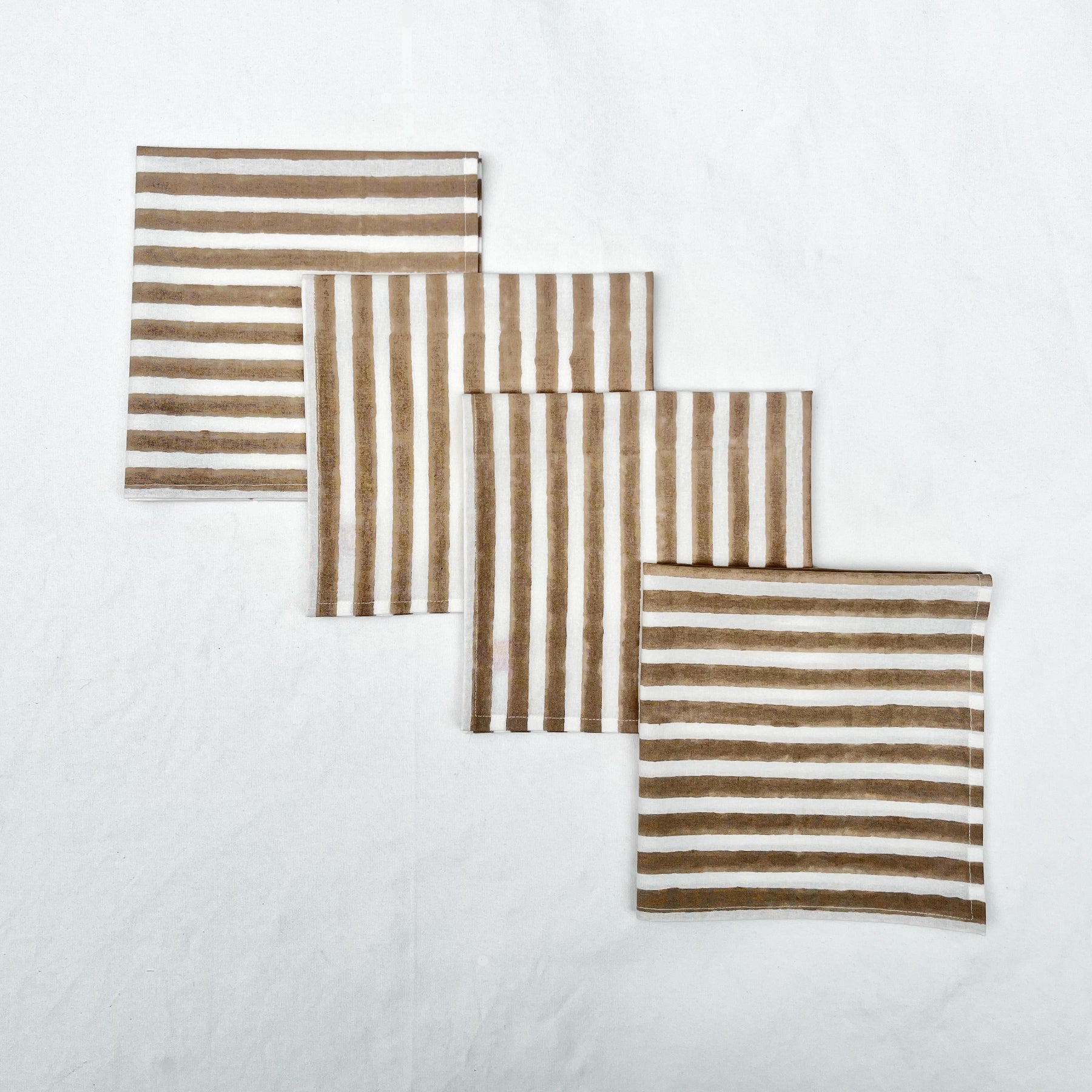 Beige Stripe Napkin- Set of 6 Ratan Texprocess Pvt. Ltd