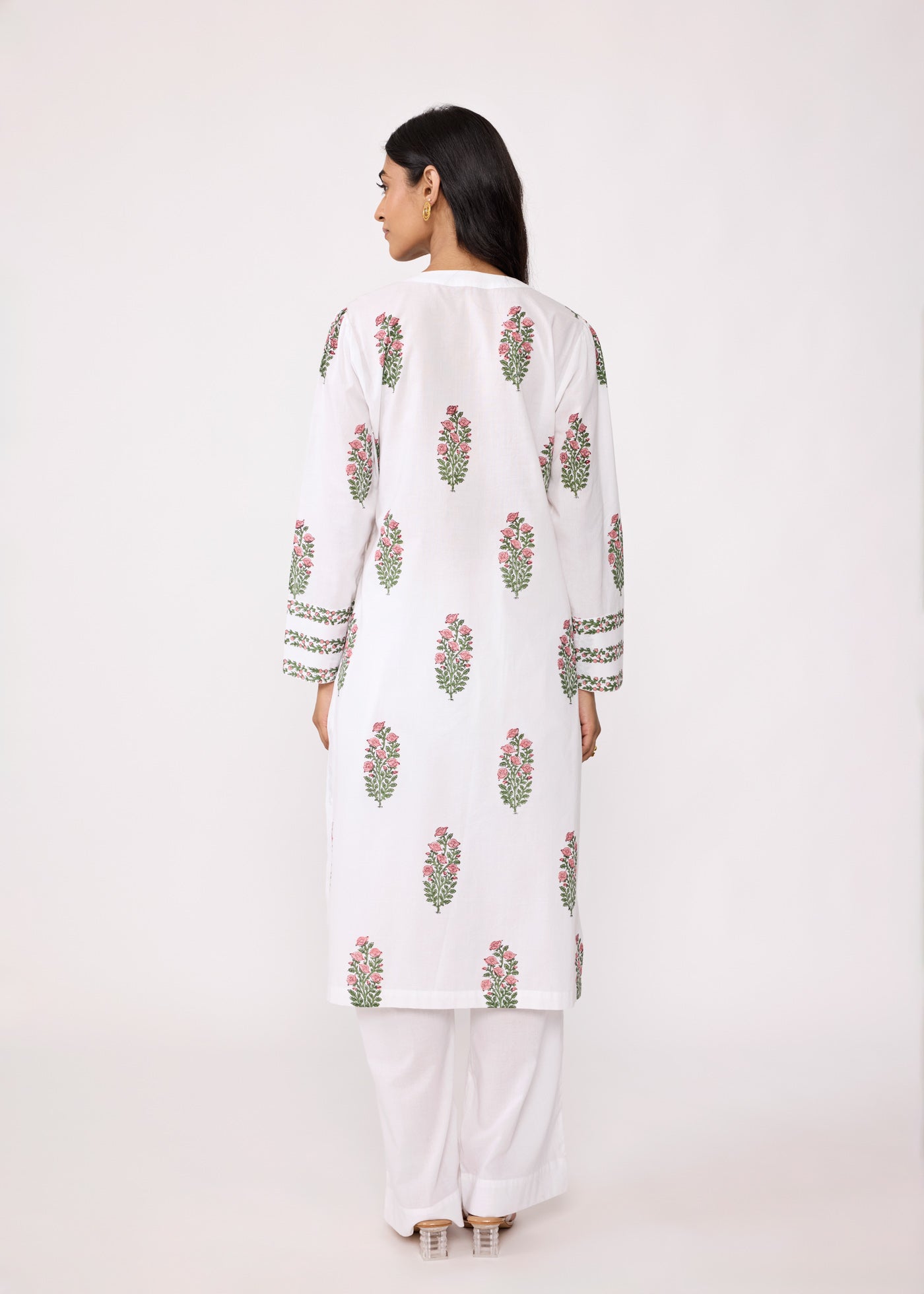 Noor Kurta - White/Pink