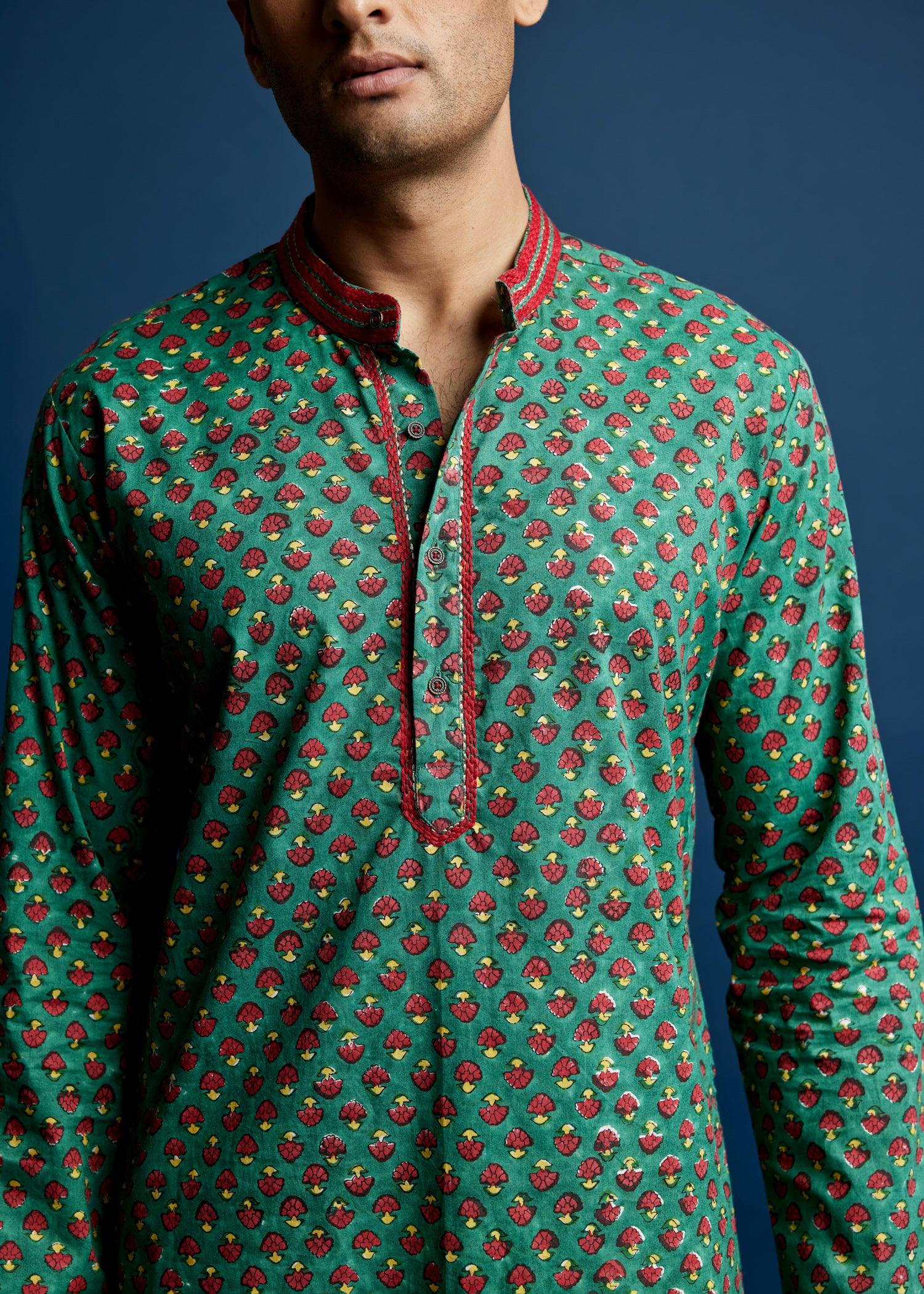 Men's green kurta