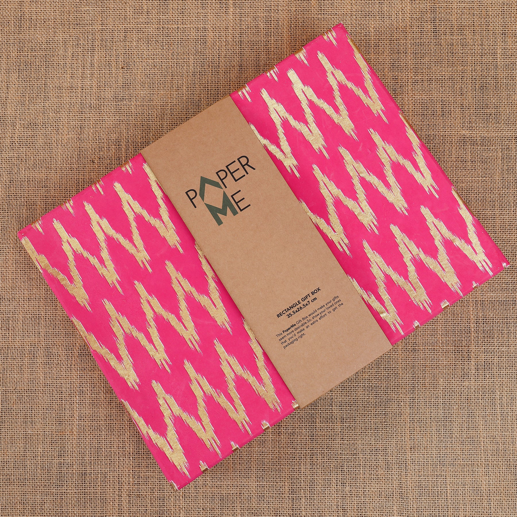 Ikat Pink Rectangle Gift Box