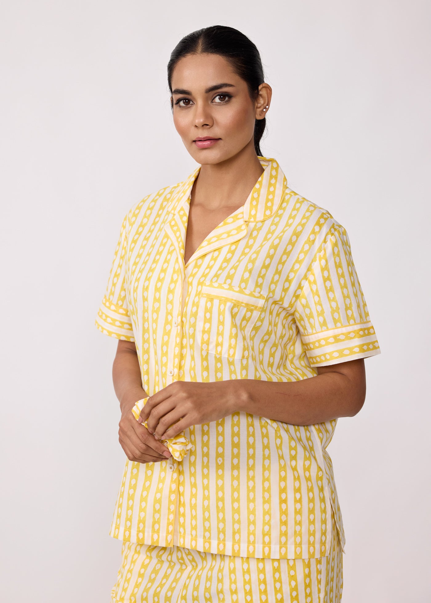 Women Night Suit Set - Yellow