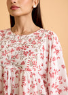 White & Red Batwing Top
