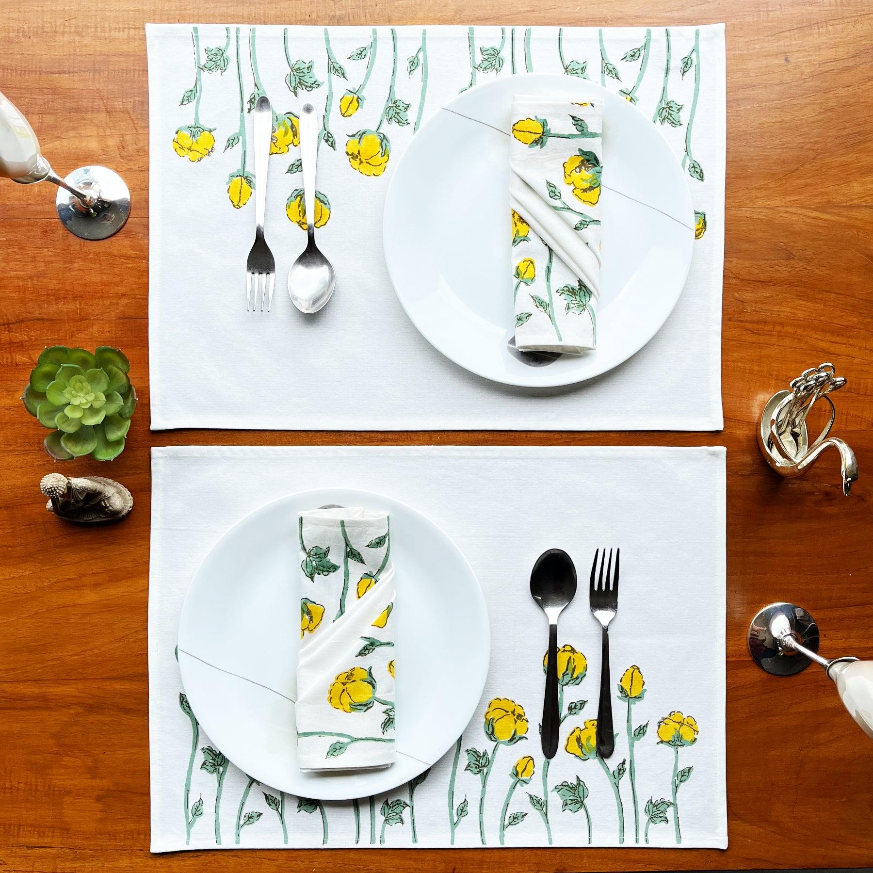 Yellow-Green Table Mat Set of 6