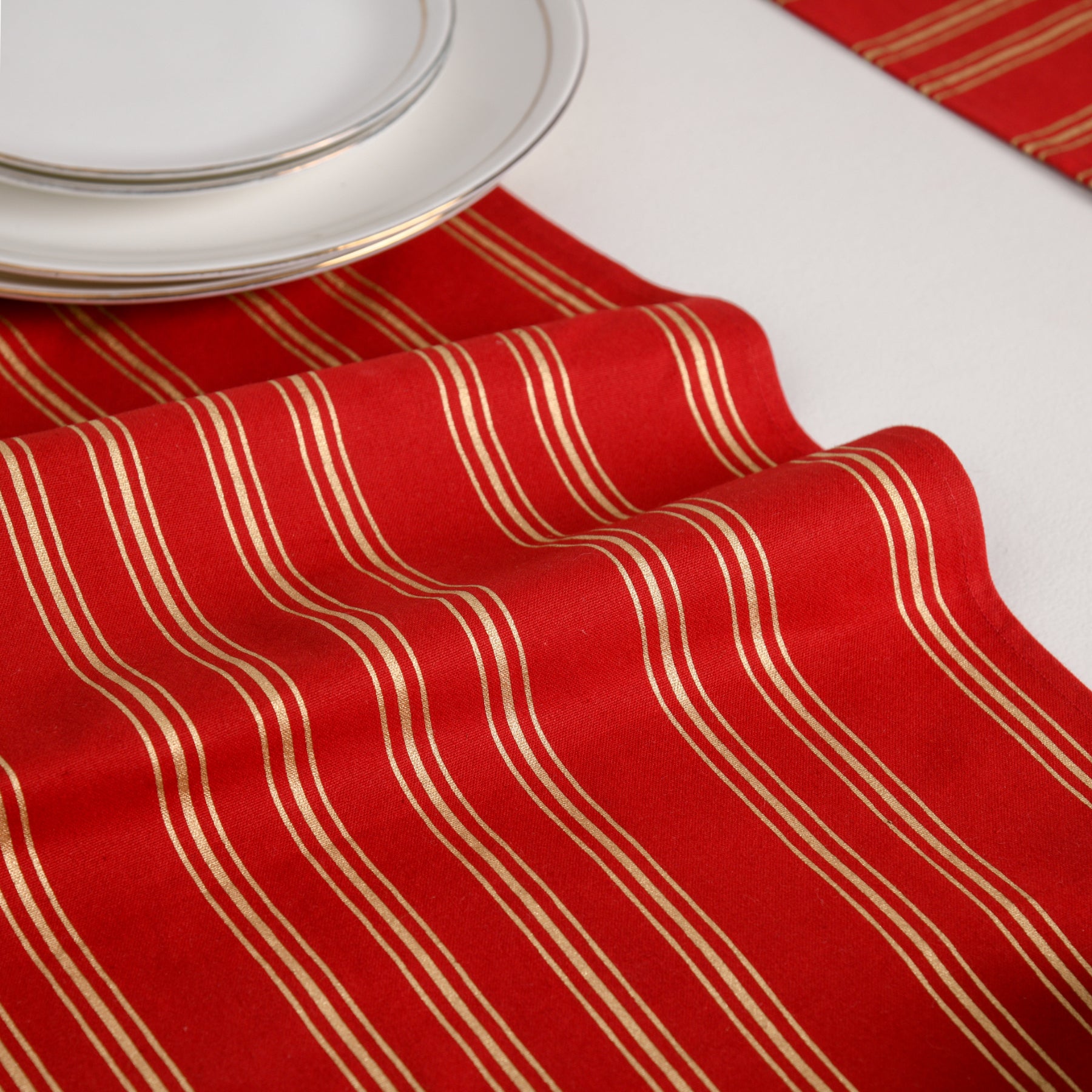 Linear Stripe Maroon-Gold Runner Ratan Texprocess Pvt. Ltd