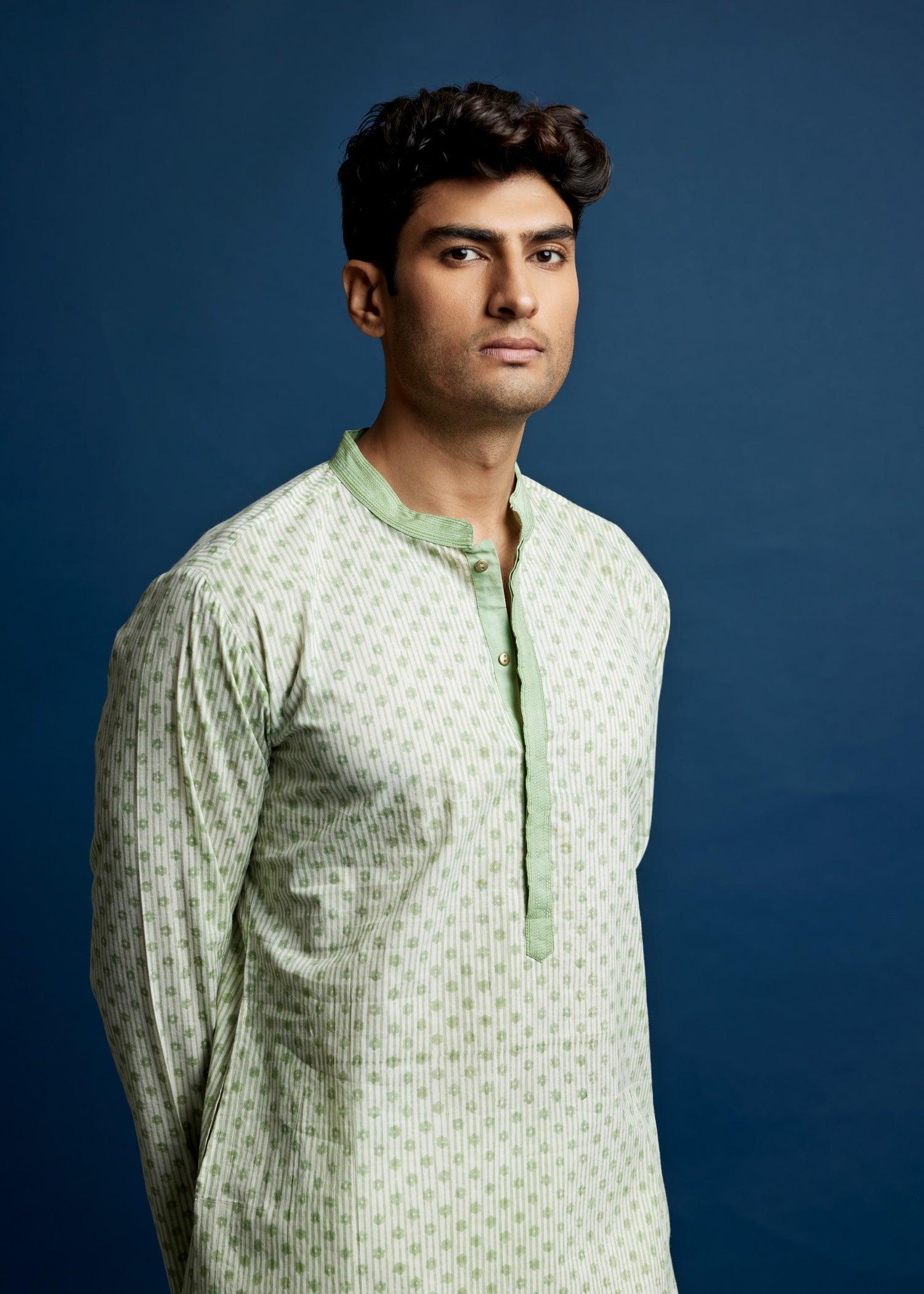 Men's Cotton Kurta Green Ratan Texprocess Pvt. Ltd