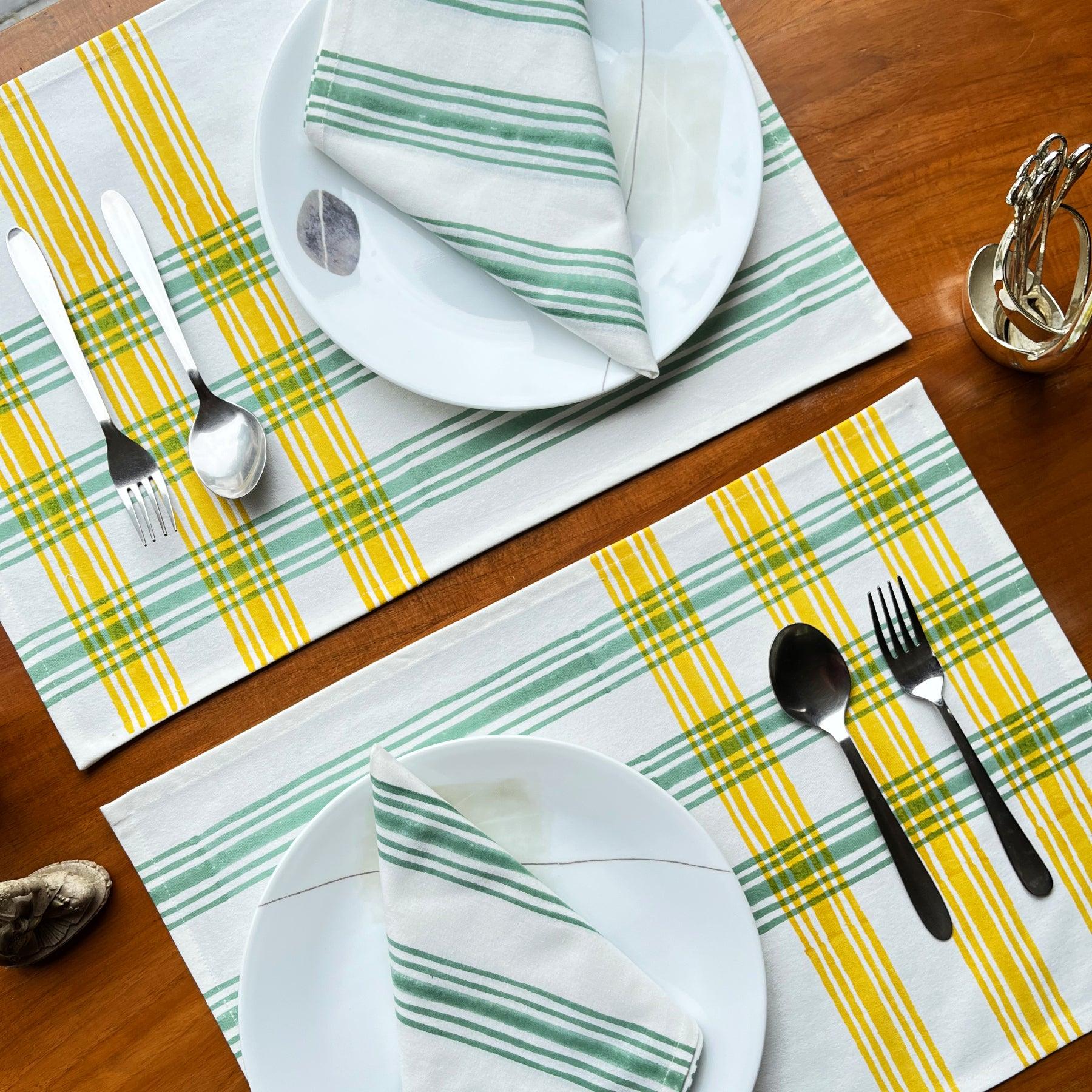 Yellow-Green Table Mat Set of 6