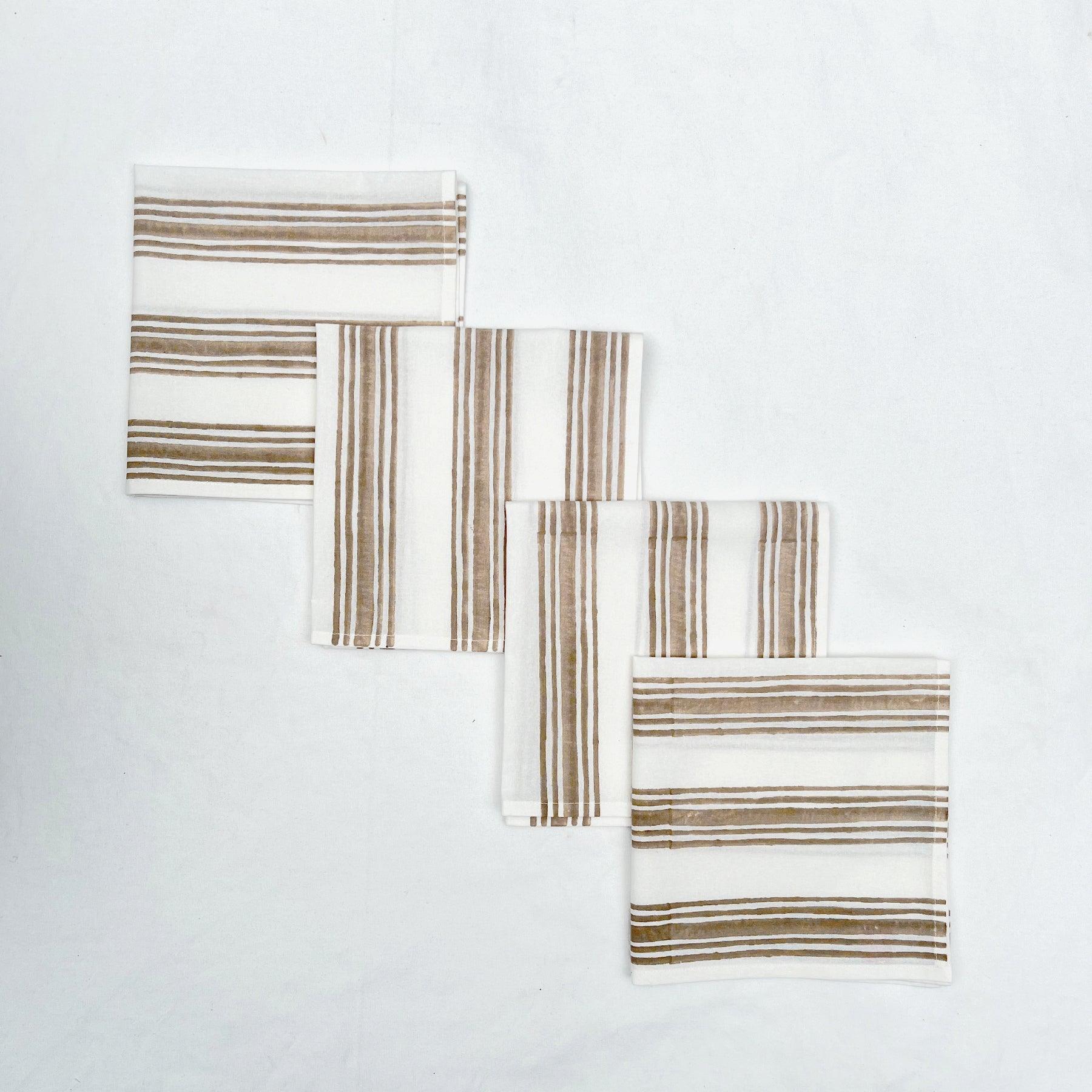 Beige Stripe Napkin- Set of 6