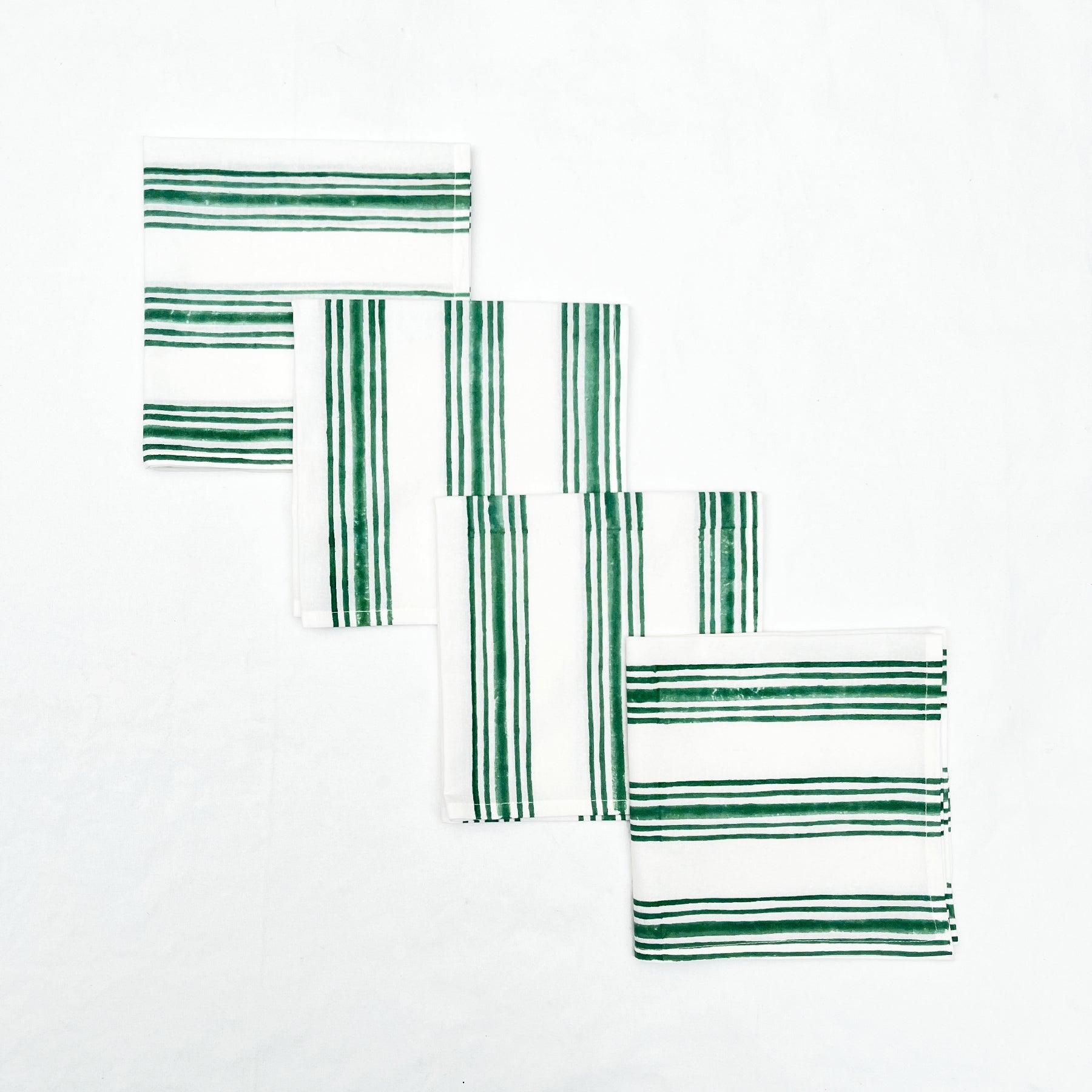 Green Stripe Napkin- Set of 6 Ratan Texprocess Pvt. Ltd