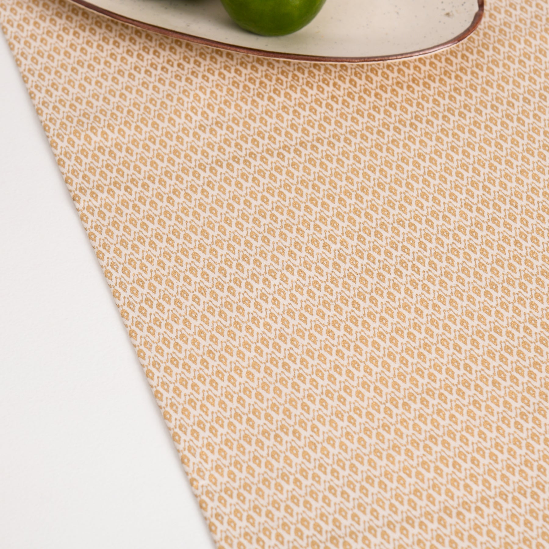 Chevron Leaf Creme-Gold Runner Ratan Texprocess Pvt. Ltd