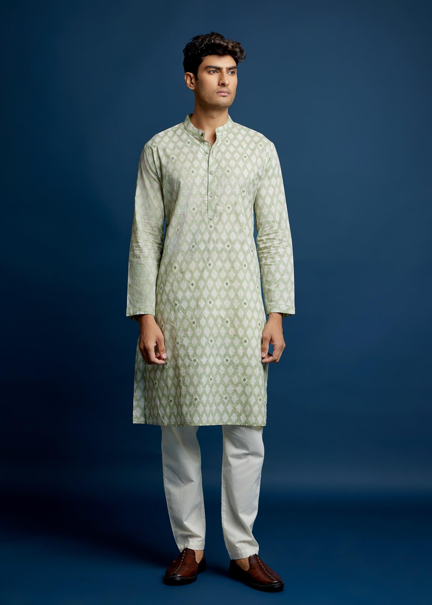 Men's Cotton Kurta Green Ratan Texprocess Pvt. Ltd